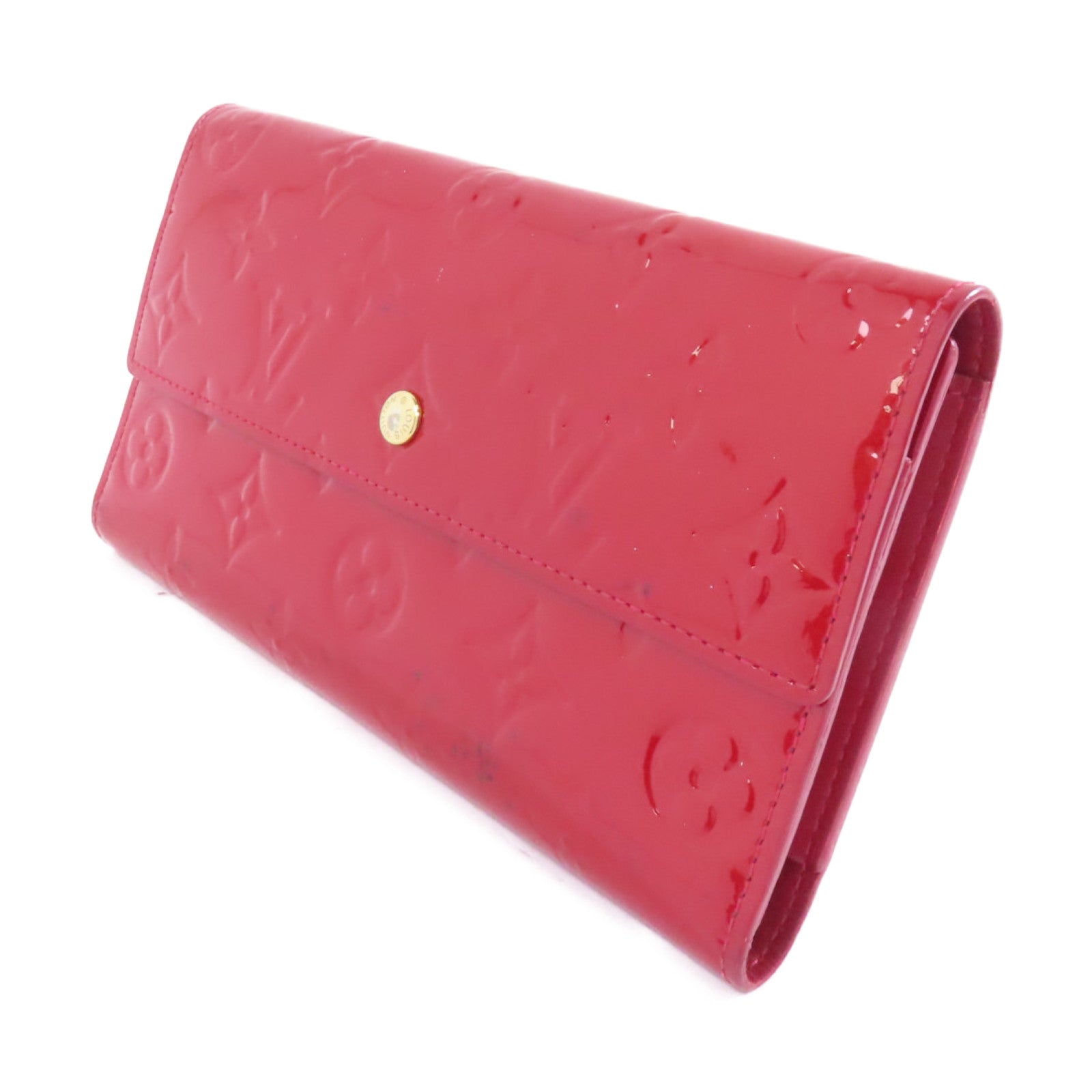 LOUIS VUITTON 【激減優惠】Vernis Portefeuille International金扣長錢包紅色