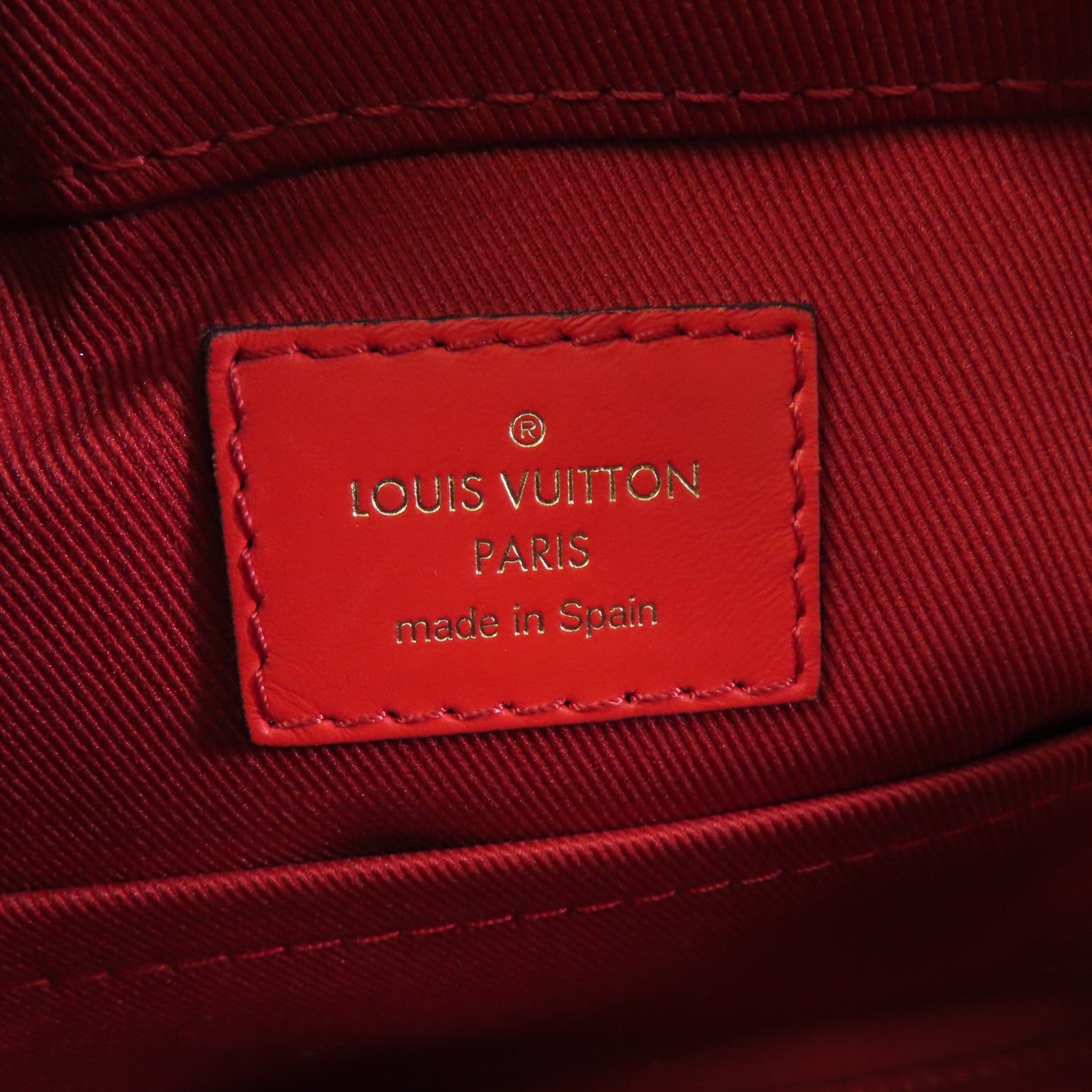 LOUIS VUITTON Monogram Saintonge金扣手挽肩背兩用袋啡色/紅色