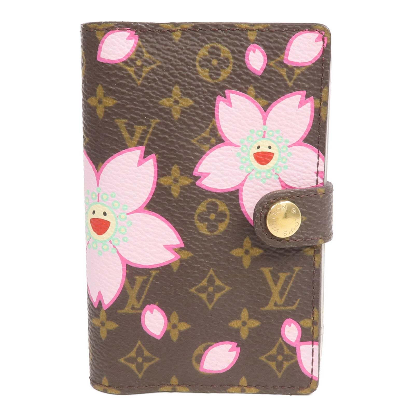 LOUIS VUITTON Monogram Takashi Murakami Cherry Blossom Mini Agenda金扣卡片套