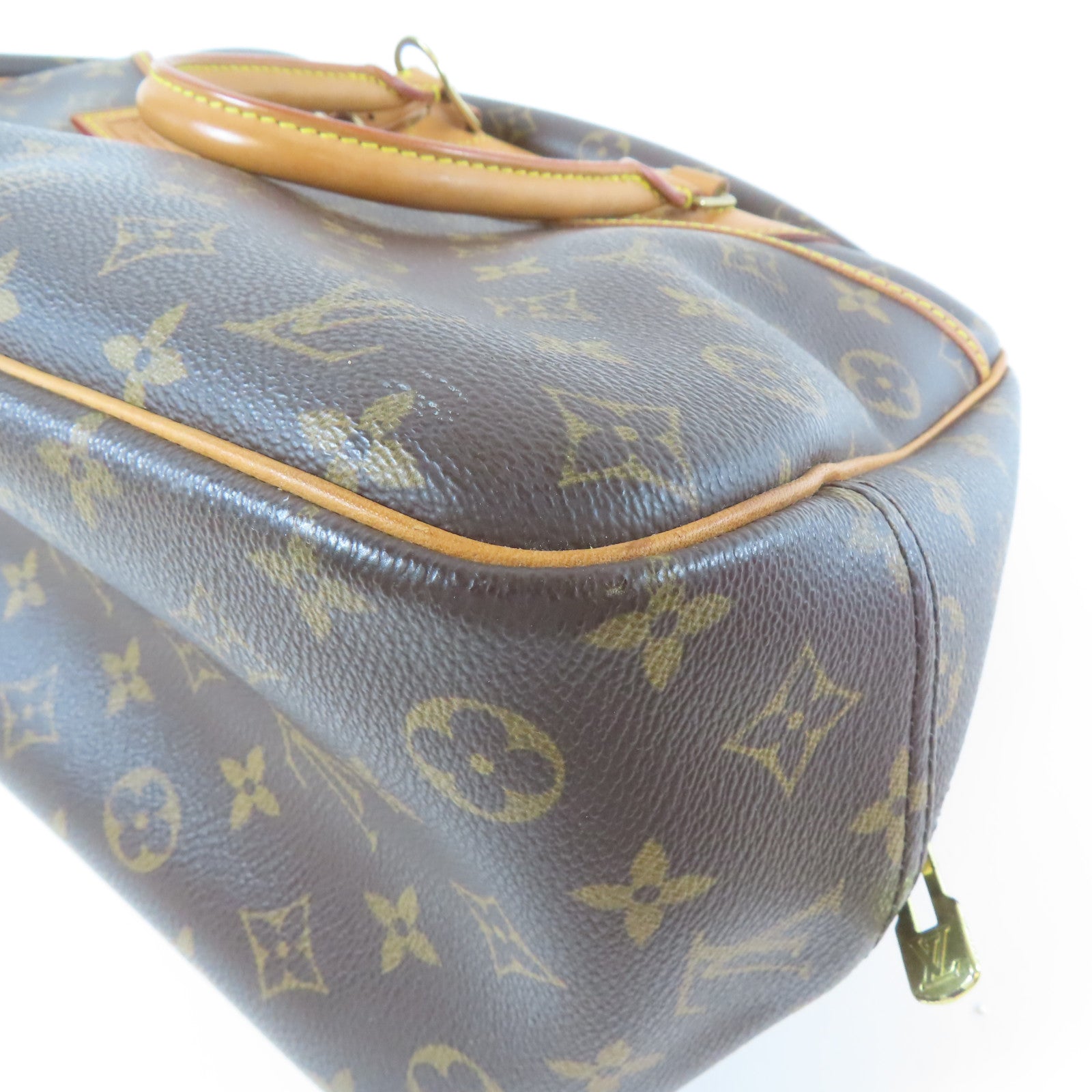 LOUIS VUITTON 【激減優惠】Monogram Deauville GM金扣手挽袋啡色