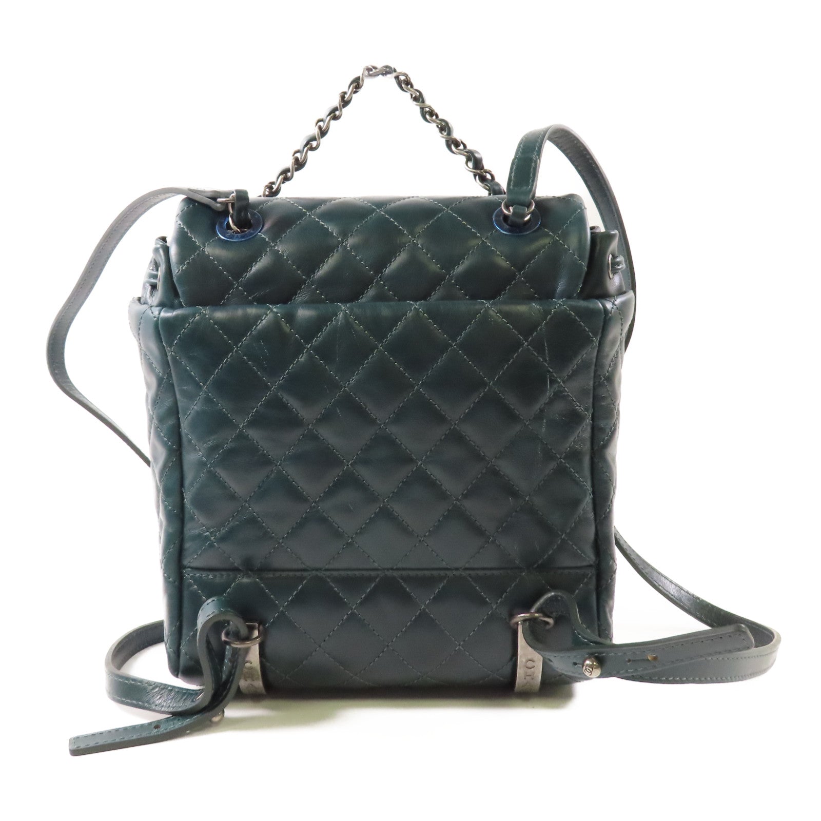 CHANEL 【激減優惠】牛皮皮革Backpack銀扣背包