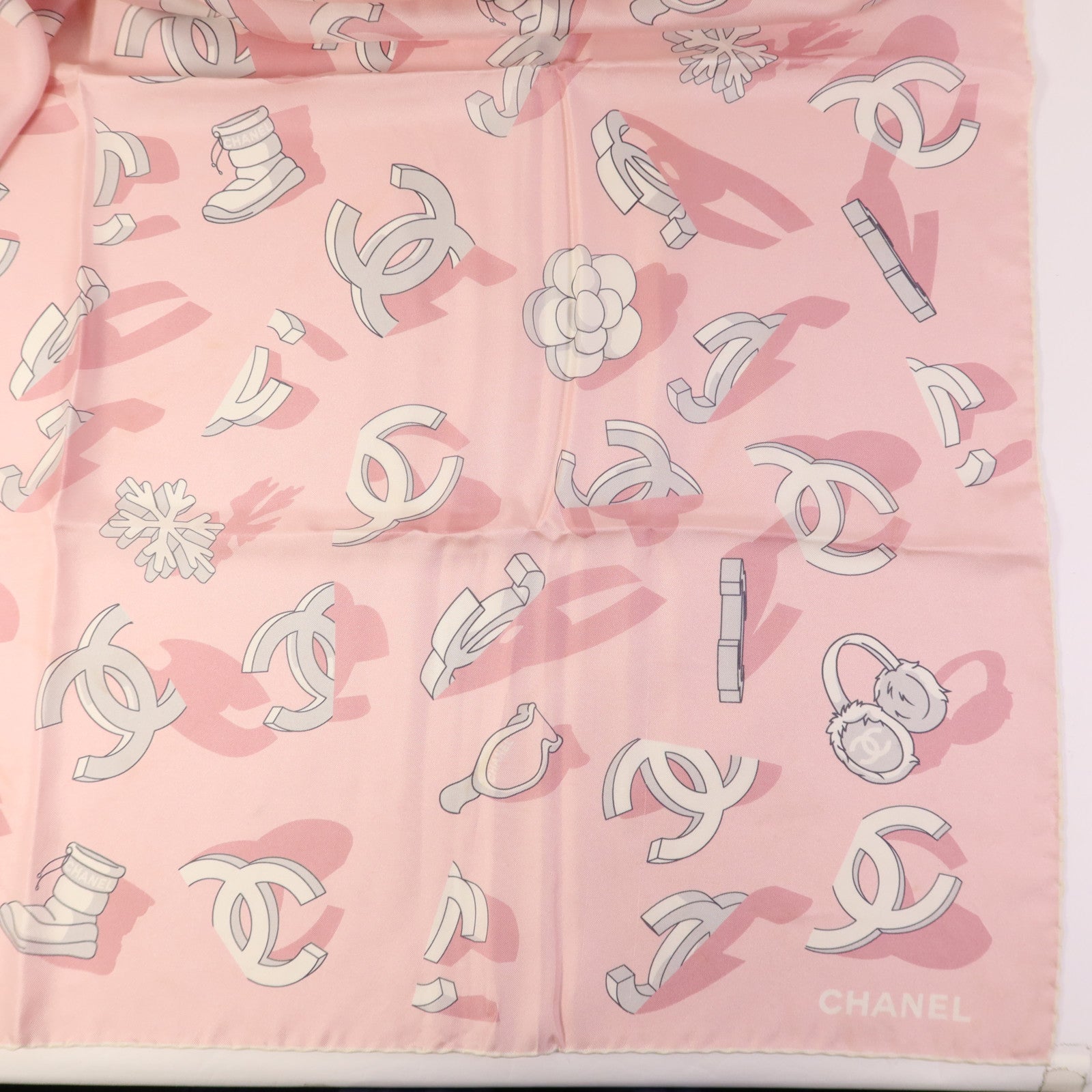 CHANEL 絲質Scarf90X90絲巾