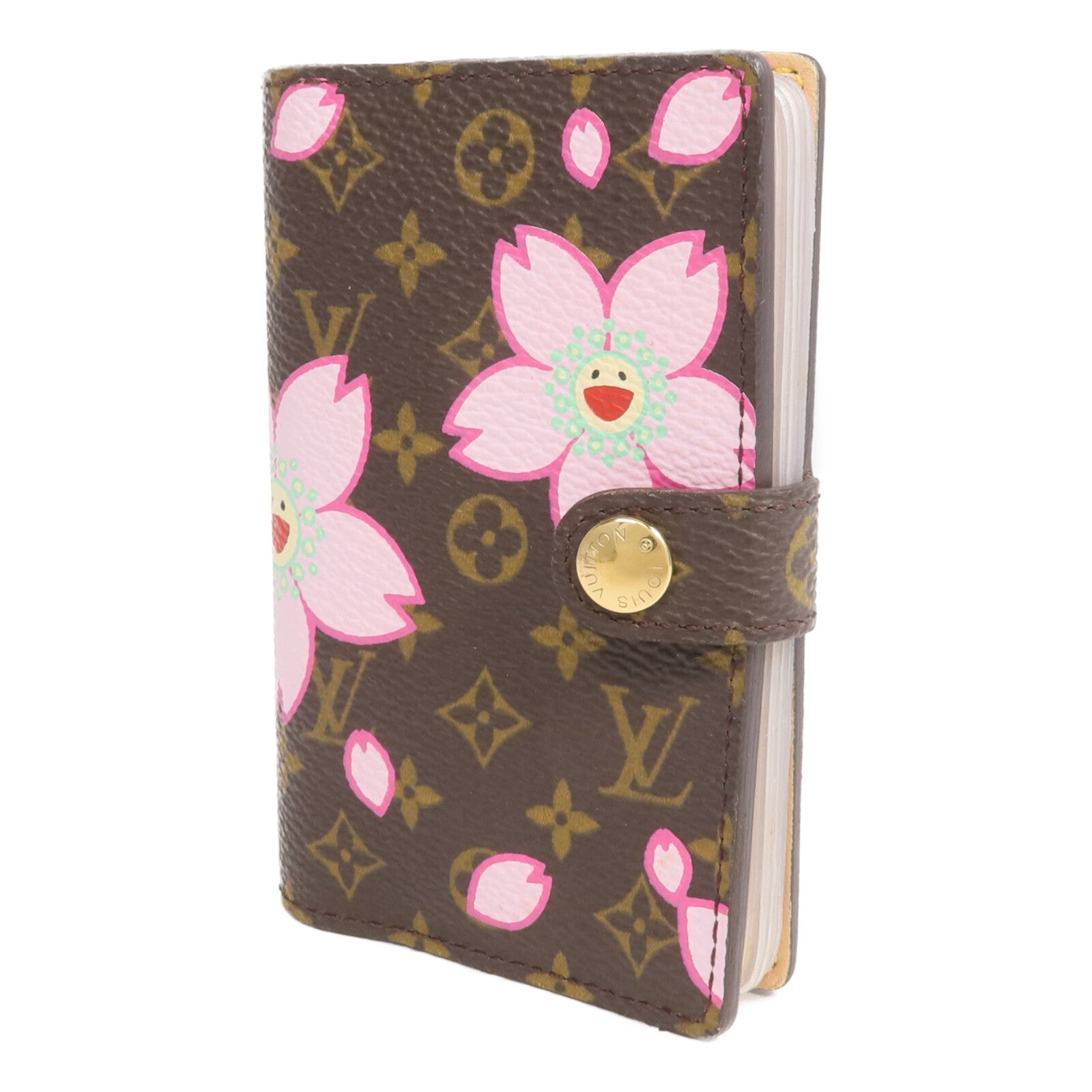 LOUIS VUITTON Monogram Takashi Murakami Cherry Blossom Mini Agenda金扣卡片套