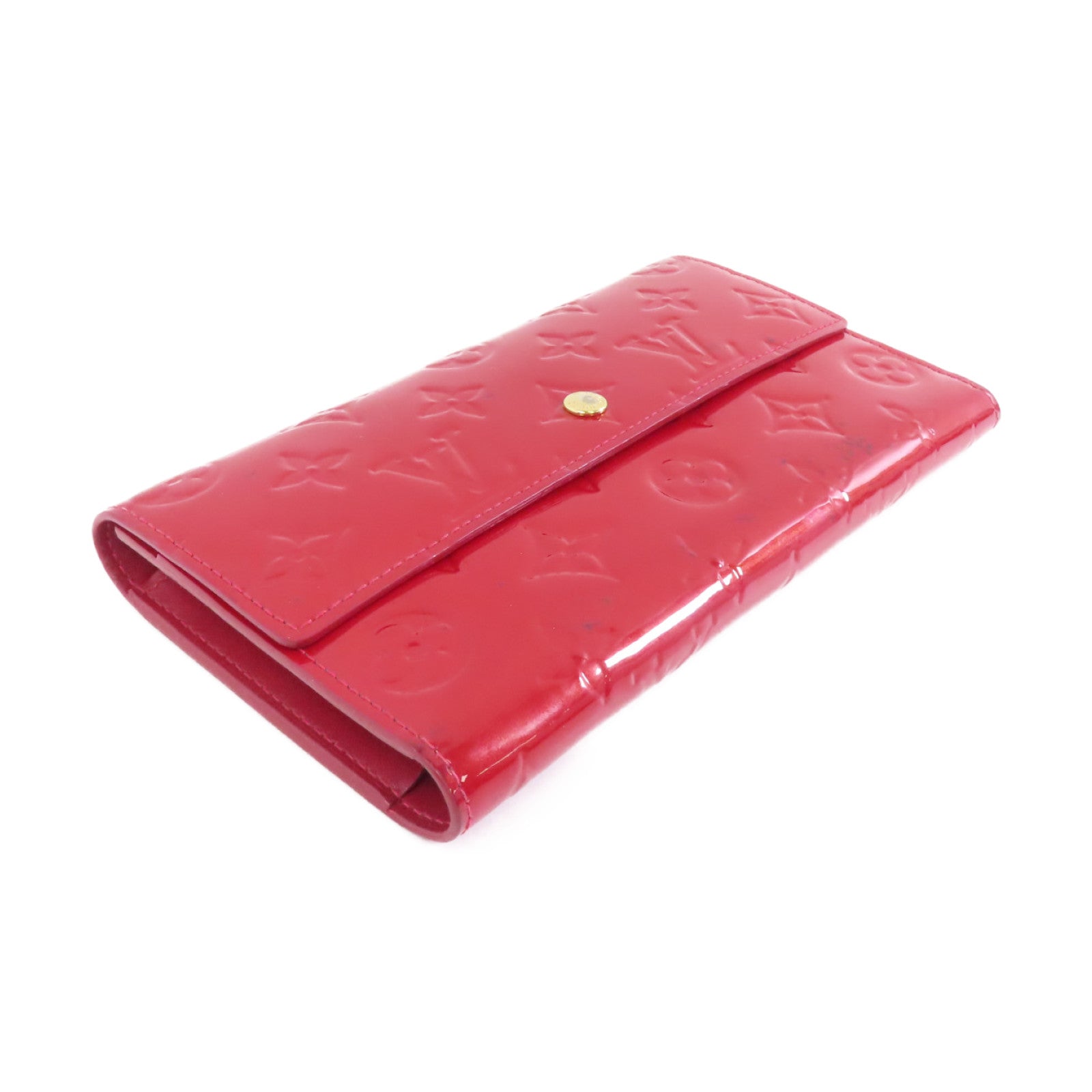 LOUIS VUITTON 【激減優惠】Vernis Portefeuille International金扣長錢包紅色