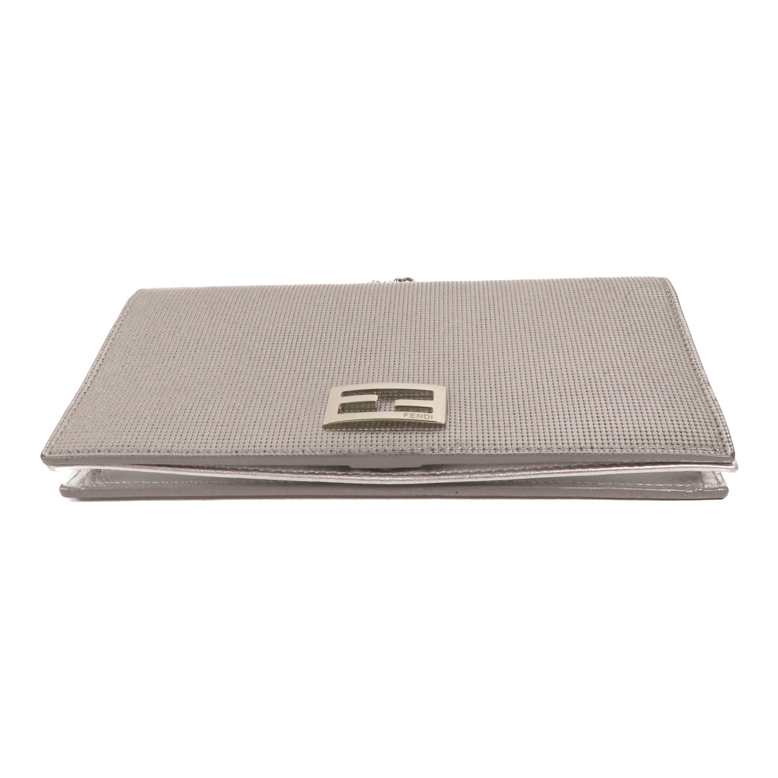 FENDI 皮革Wallet Chain Shoulder銀扣肩背袋