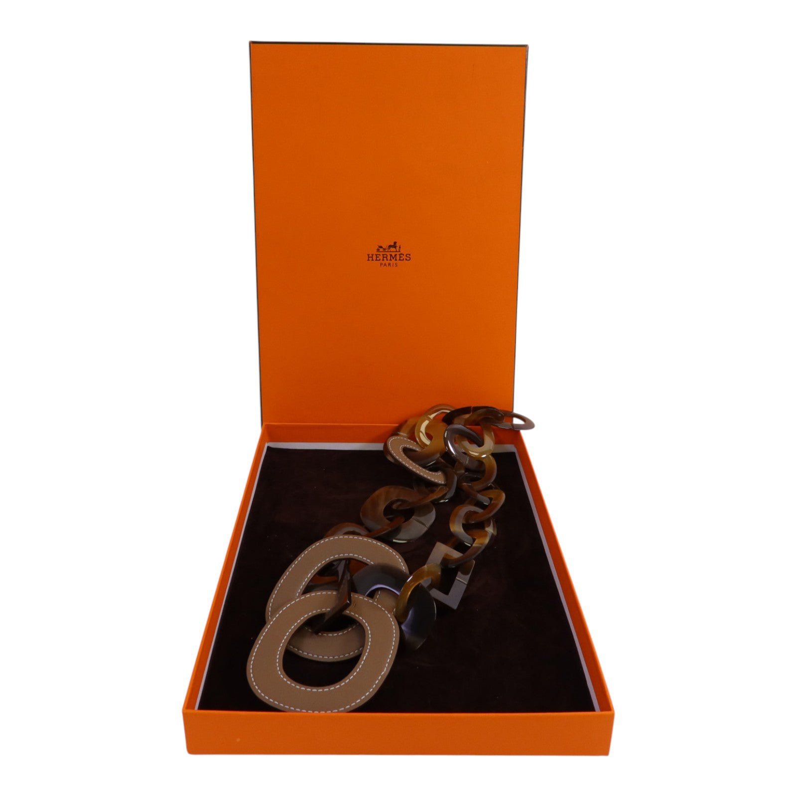 HERMES 【激減優惠】水牛角/牛皮皮革Horn Necklace項鏈