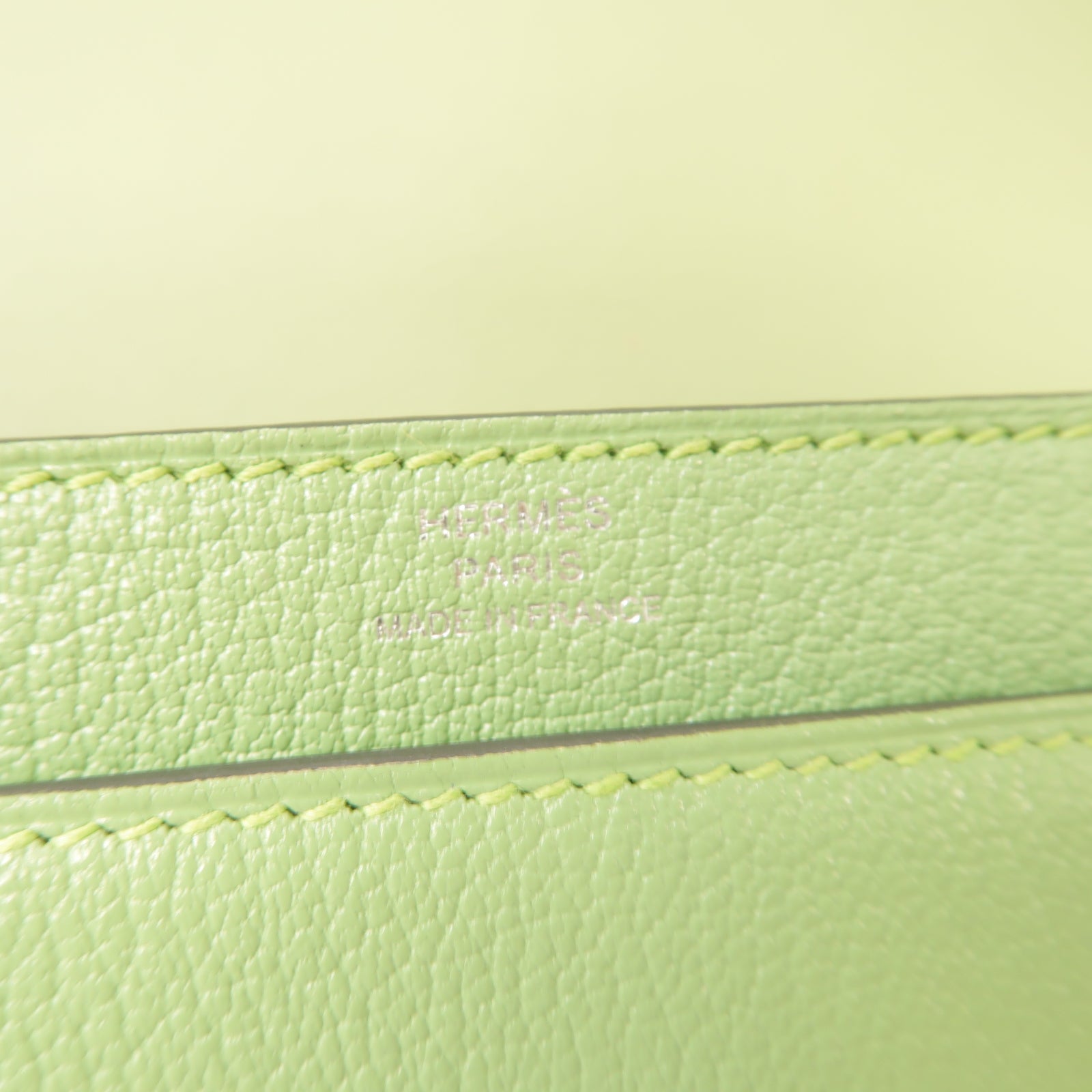 HERMES 【激減優惠】Chevre皮革Verrou Mini銀扣鏈帶肩背袋綠色