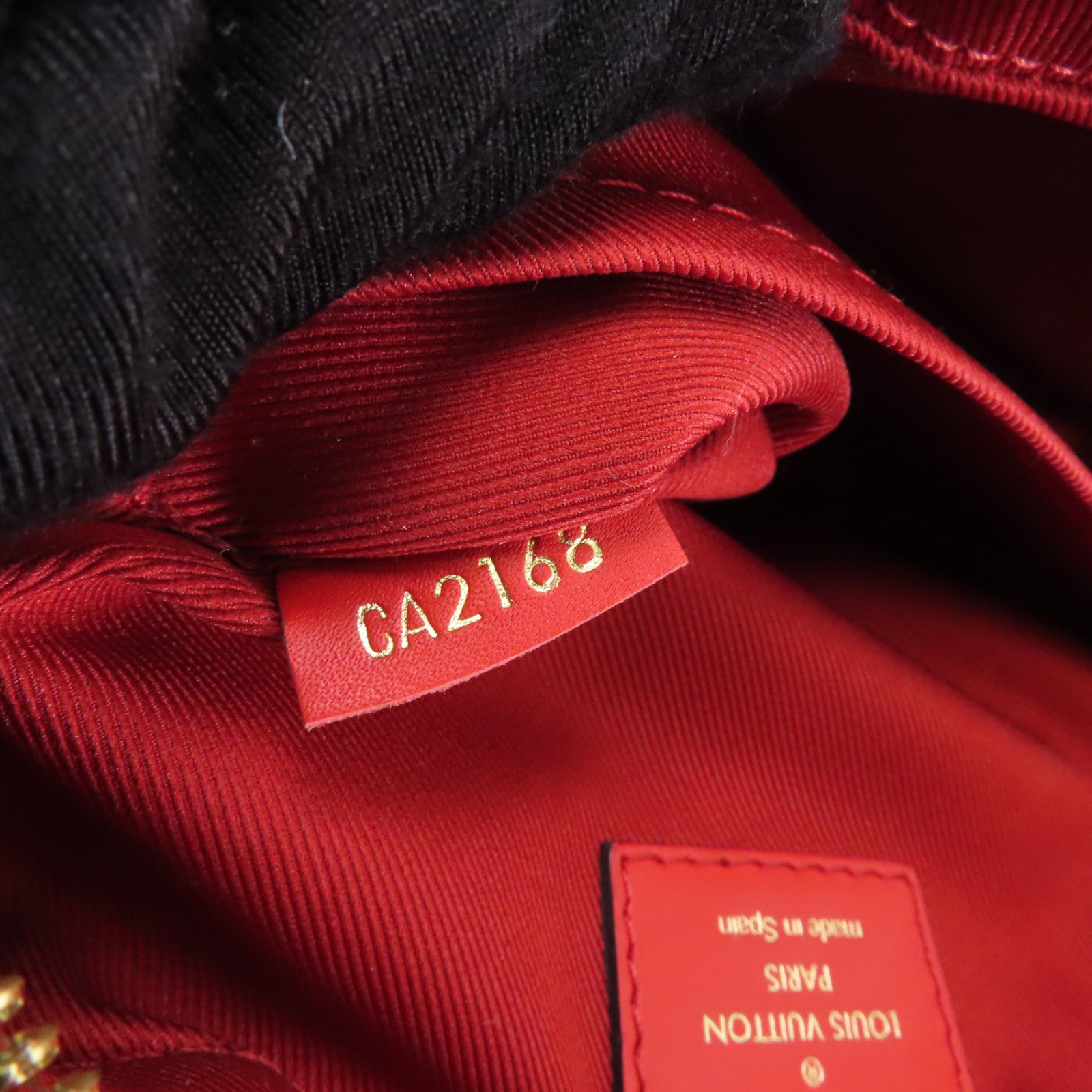 LOUIS VUITTON Monogram Saintonge金扣手挽肩背兩用袋啡色/紅色