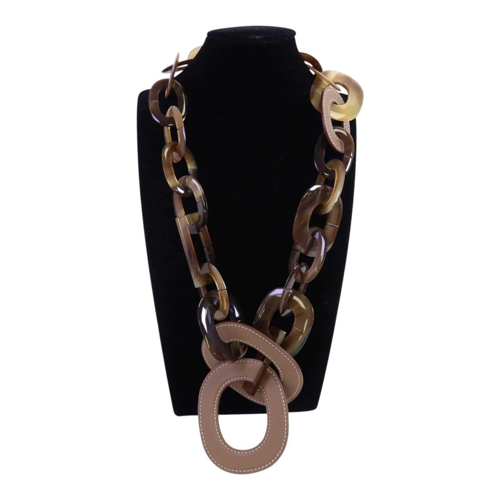 HERMES 【激減優惠】水牛角/牛皮皮革Horn Necklace項鏈