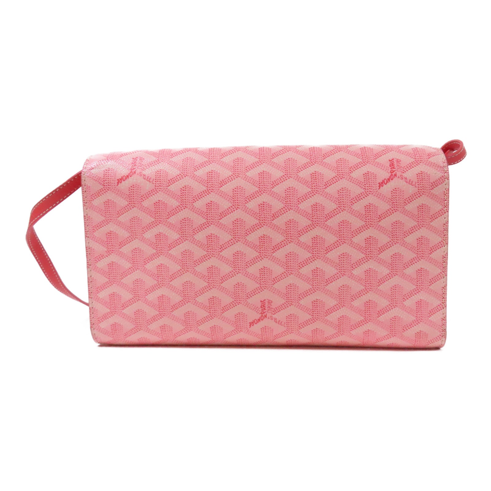 GOYARD 塗層帆布Monte-Carlo 銀扣肩背袋粉紅色