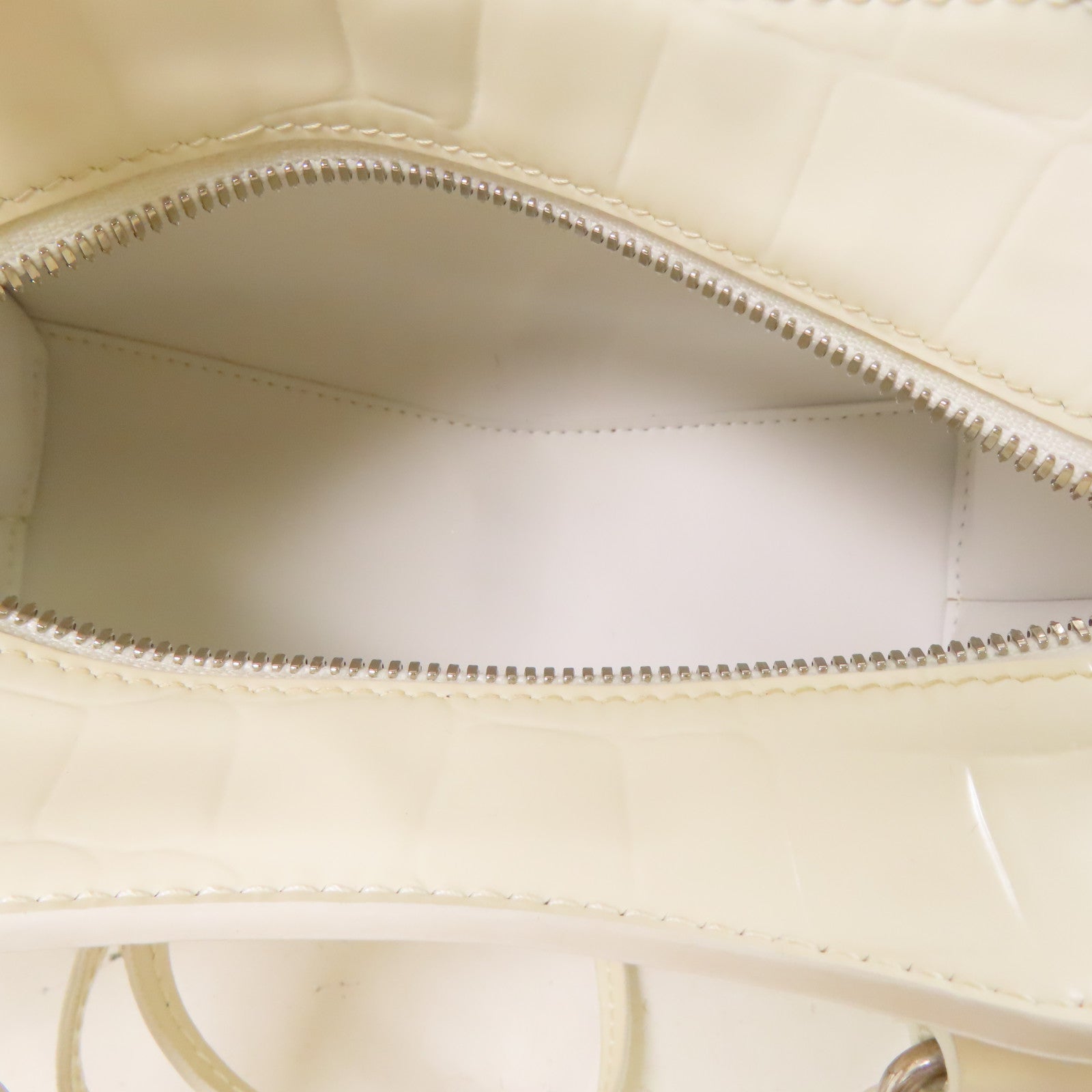 BALENCIAGA 牛皮皮革銀扣手挽肩背兩用袋白色