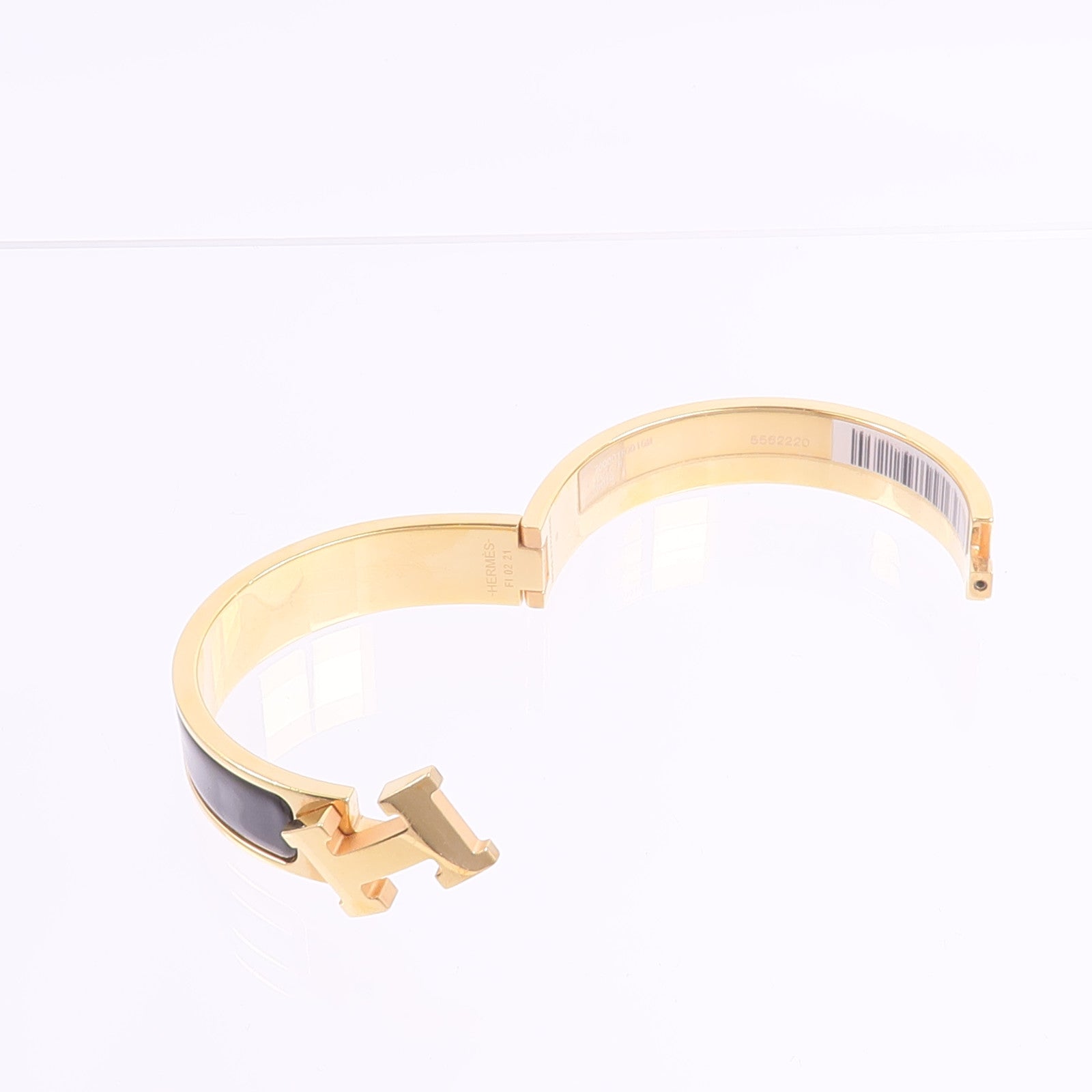 HERMES 金屬/琺瑯Clic H Bracelet手鐲Noir