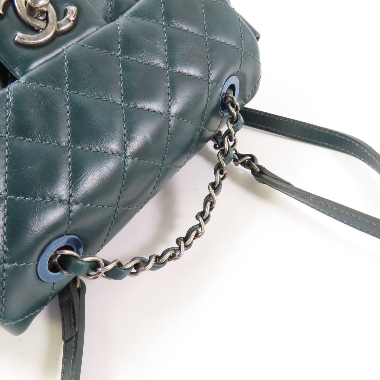 CHANEL 【激減優惠】牛皮皮革Backpack銀扣背包