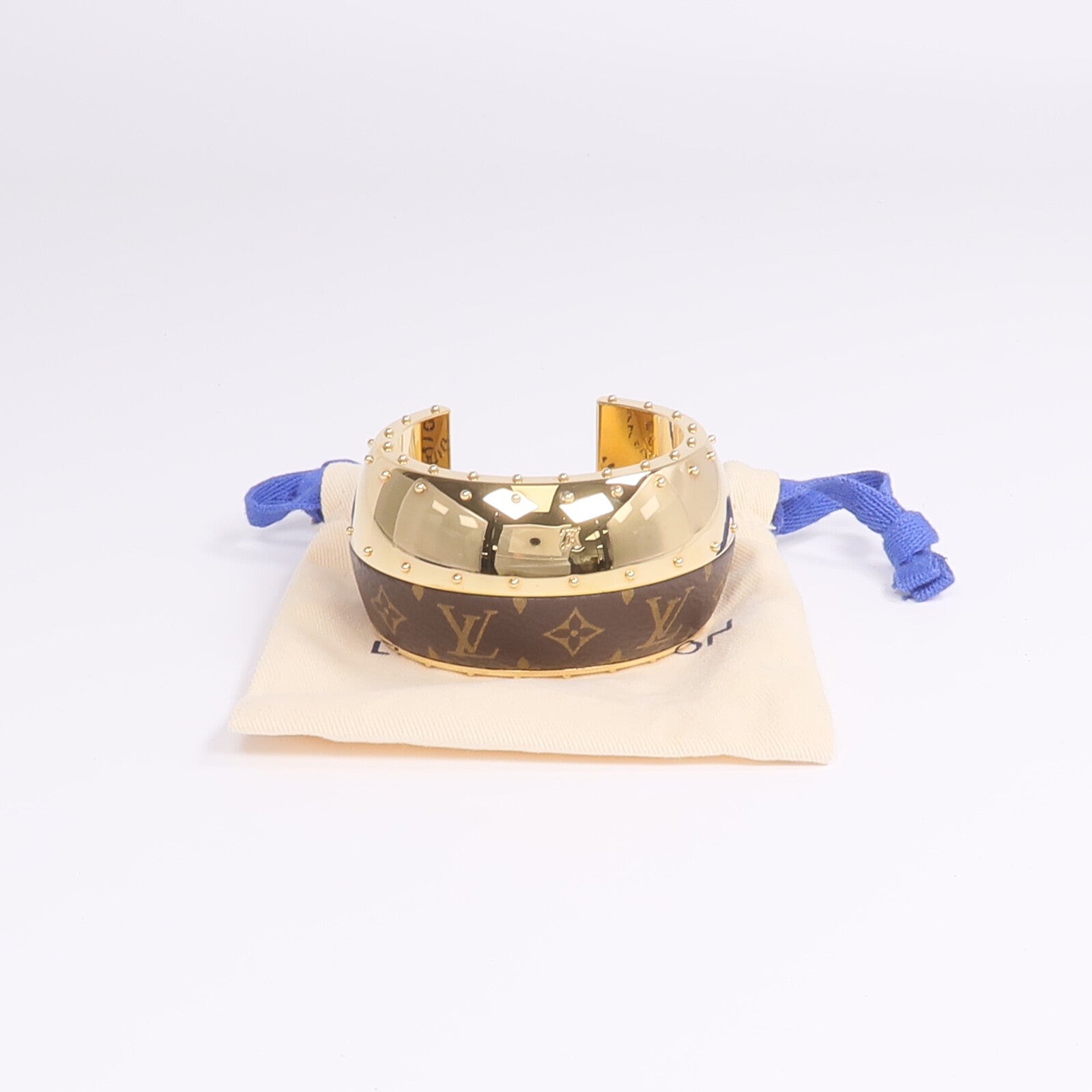 LOUIS VUITTON Monogram/金屬Wild LV Cuff M手鐲