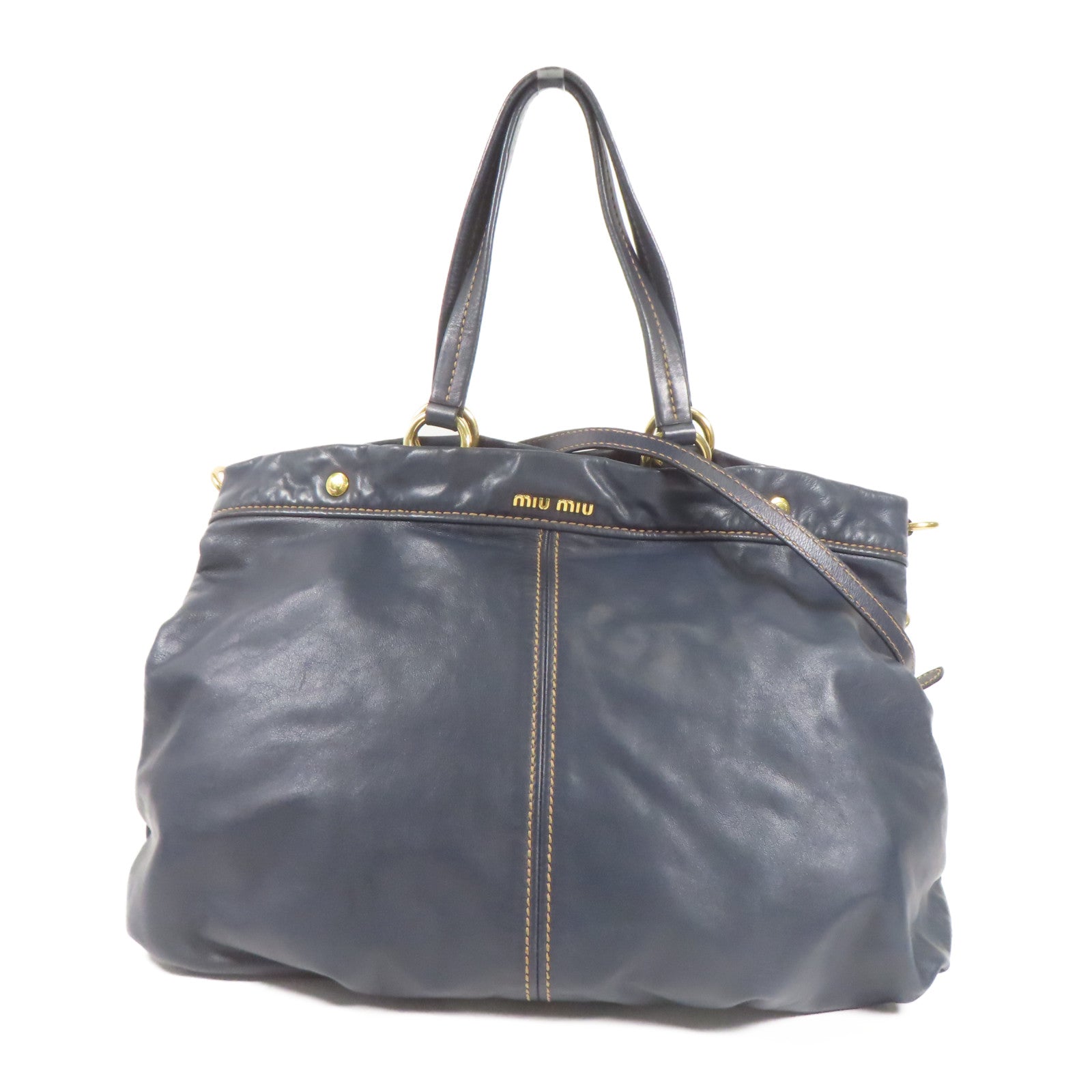 Miu Miu 牛皮皮革Shoulder Bag金扣手挽肩背兩用袋