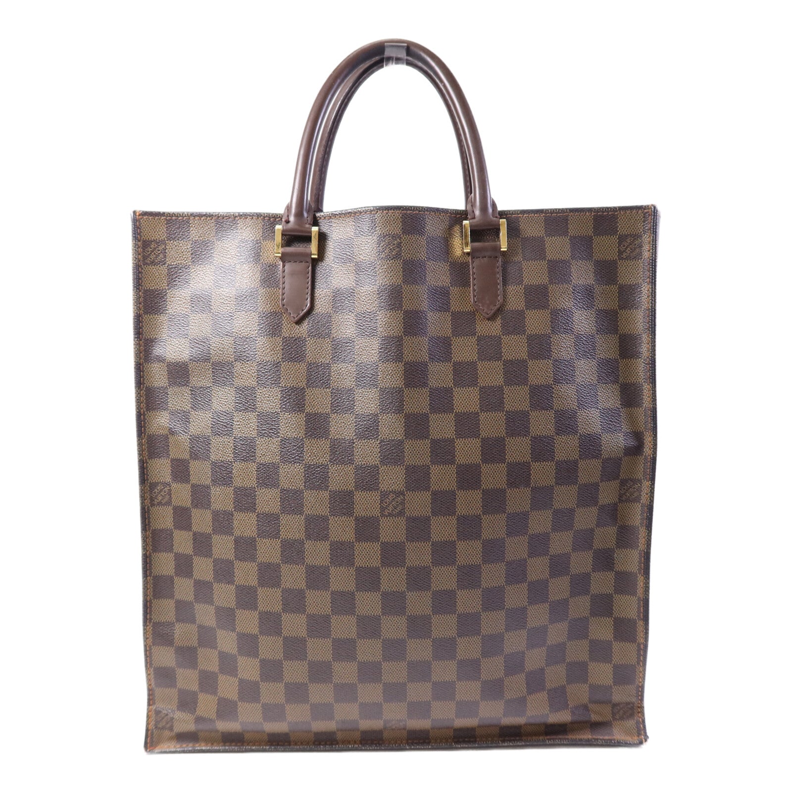 LOUIS VUITTON Damier Sac Plat Tote金扣手挽袋