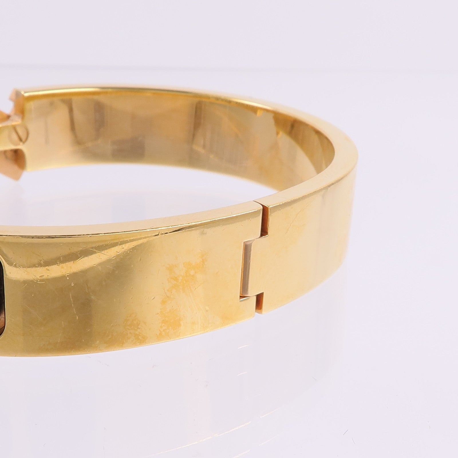 HERMES 金屬/琺瑯Clic H Bracelet手鐲Noir
