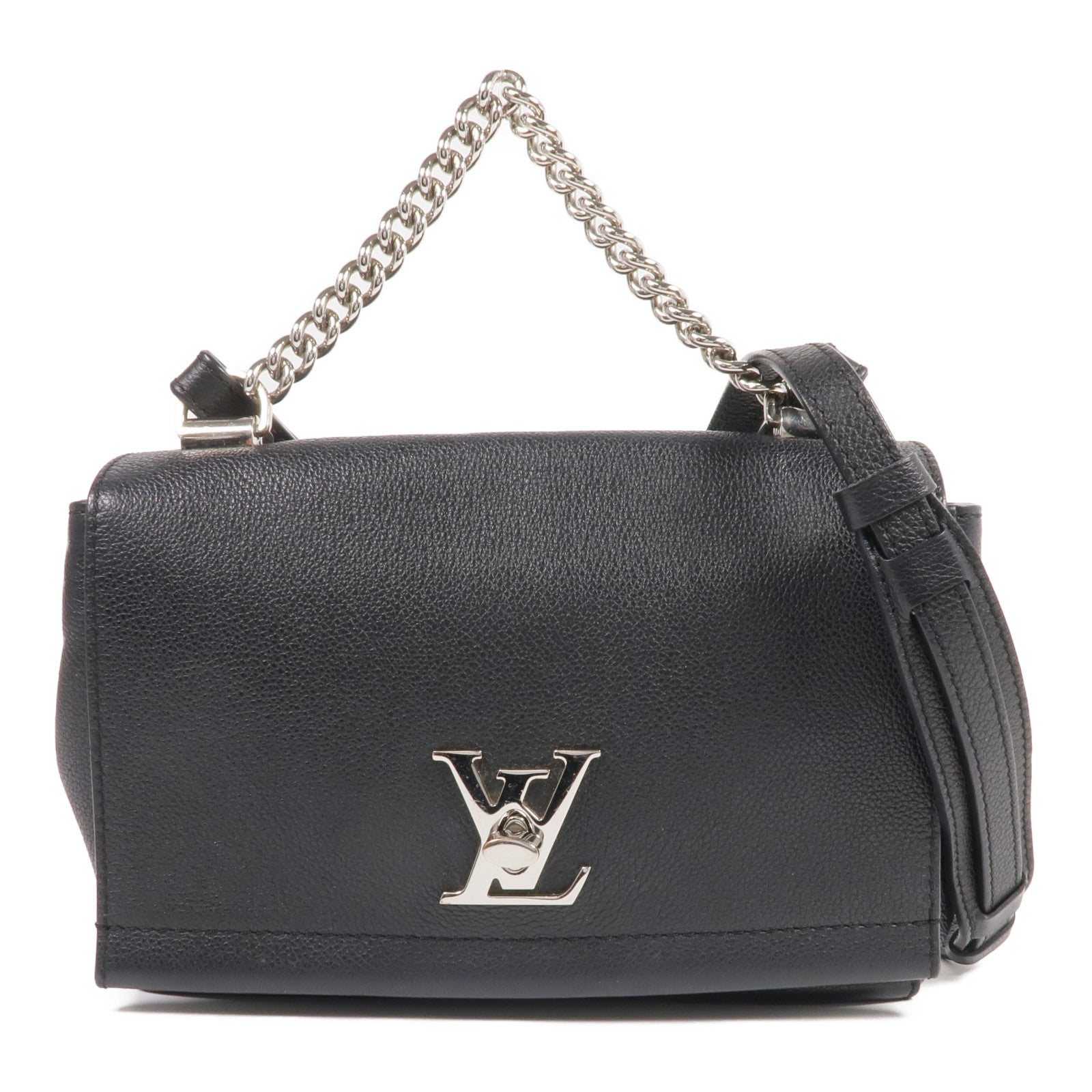 LOUIS VUITTON 牛皮皮革Lockme II BB銀扣手挽肩背兩用袋