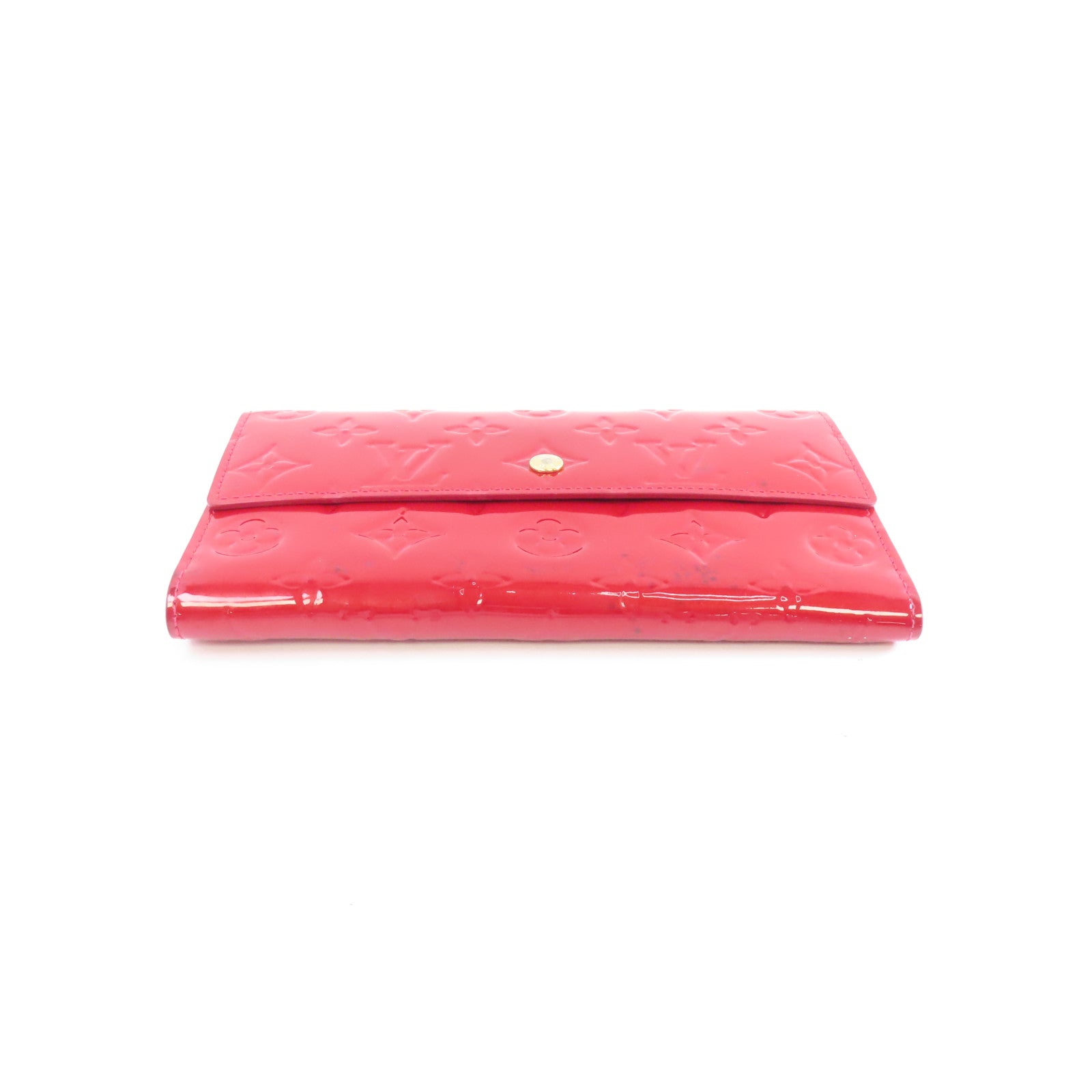 LOUIS VUITTON 【激減優惠】Vernis Portefeuille International金扣長錢包紅色