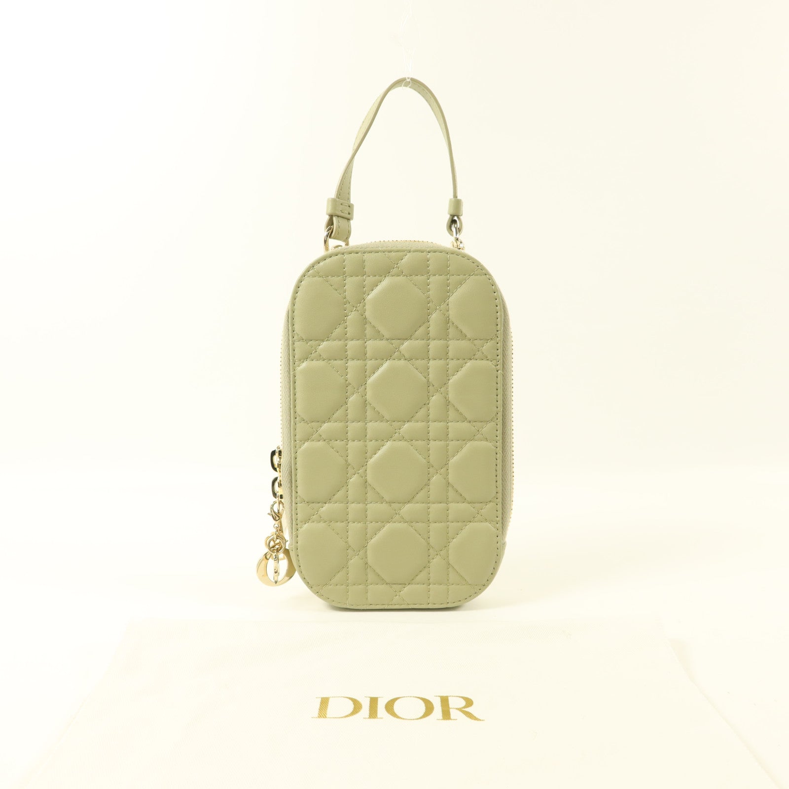 Dior 羊皮皮革Lady Dior Call'in Dior Phone Holder金扣手機手挽袋