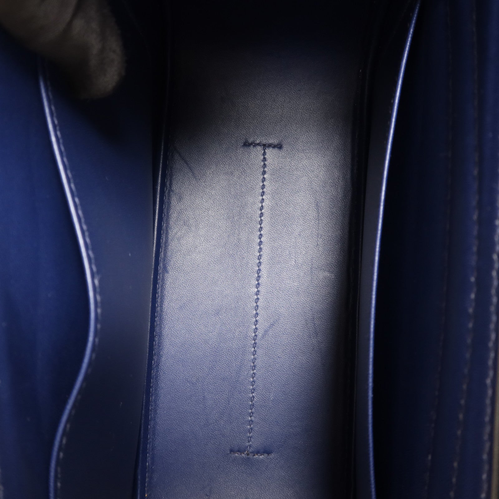 HERMES Epsom皮革/Swift皮革Harnais銀扣肩背袋Bleu Saphir