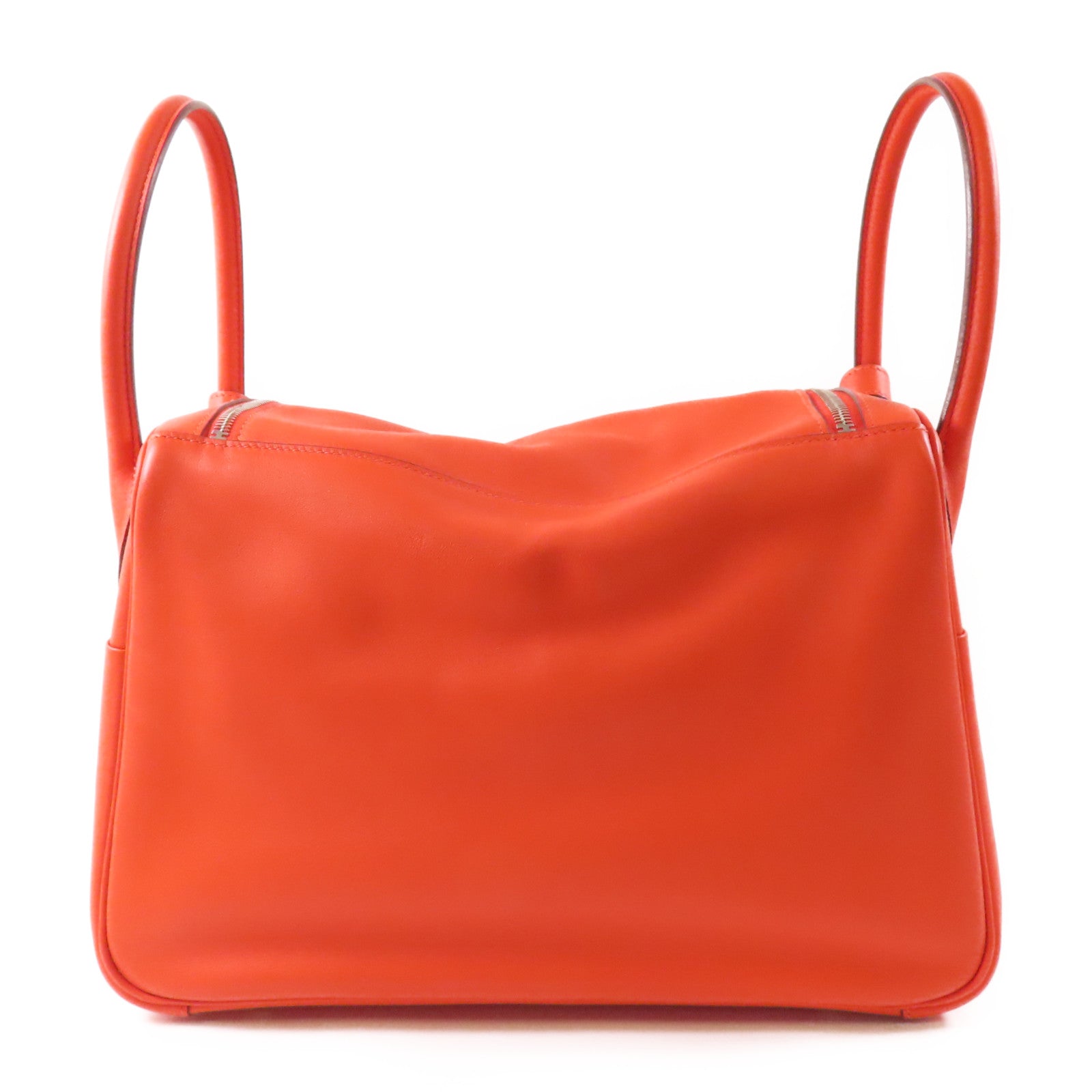 HERMES Swift皮革Lindy 34銀扣手挽肩背兩用袋S5 Rouge Tomate