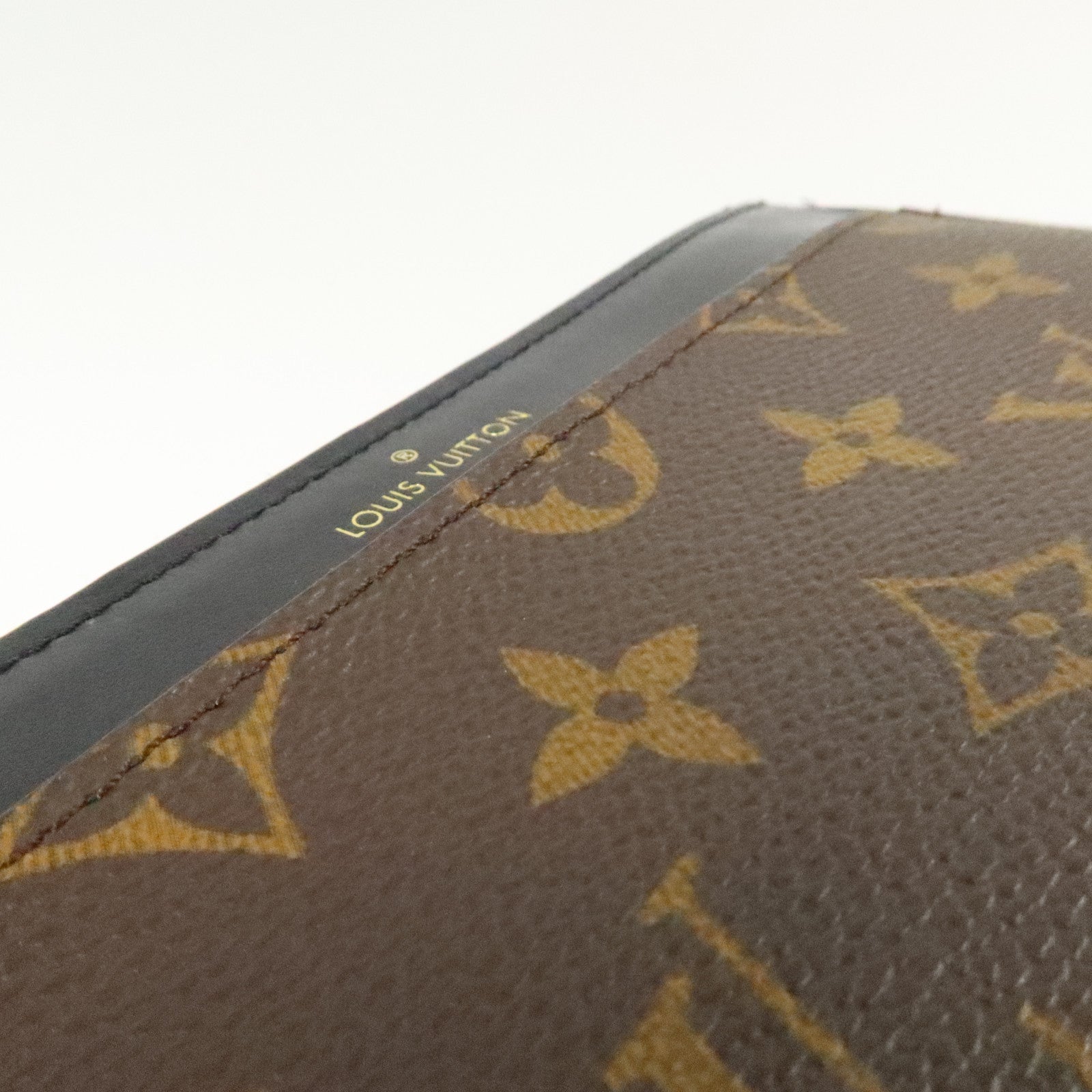 LOUIS VUITTON Monogram/牛皮皮革Slim Purse金扣長錢包