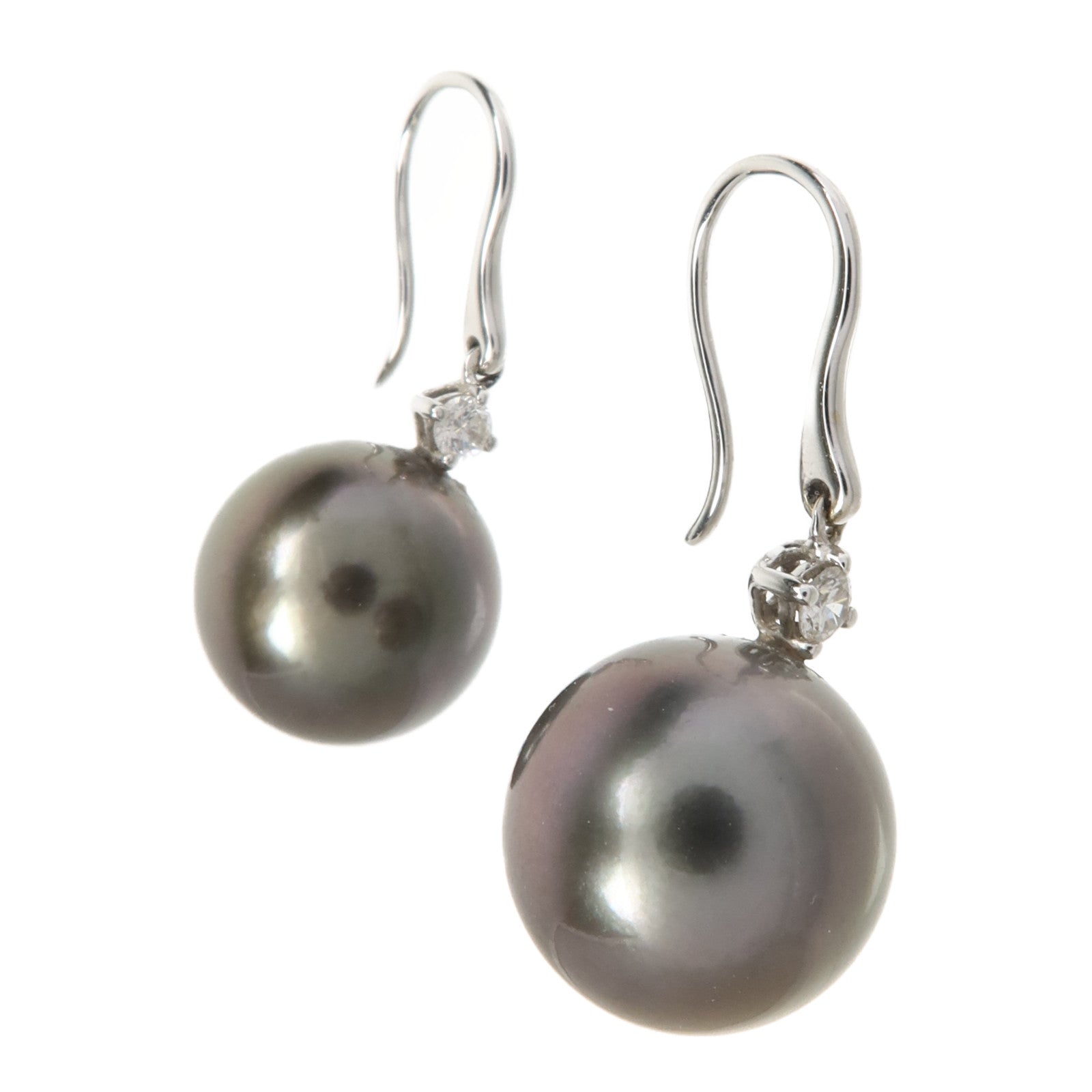 JEWELRY 18K白金Diamond Pearl Earrings鑽石/珍珠耳環