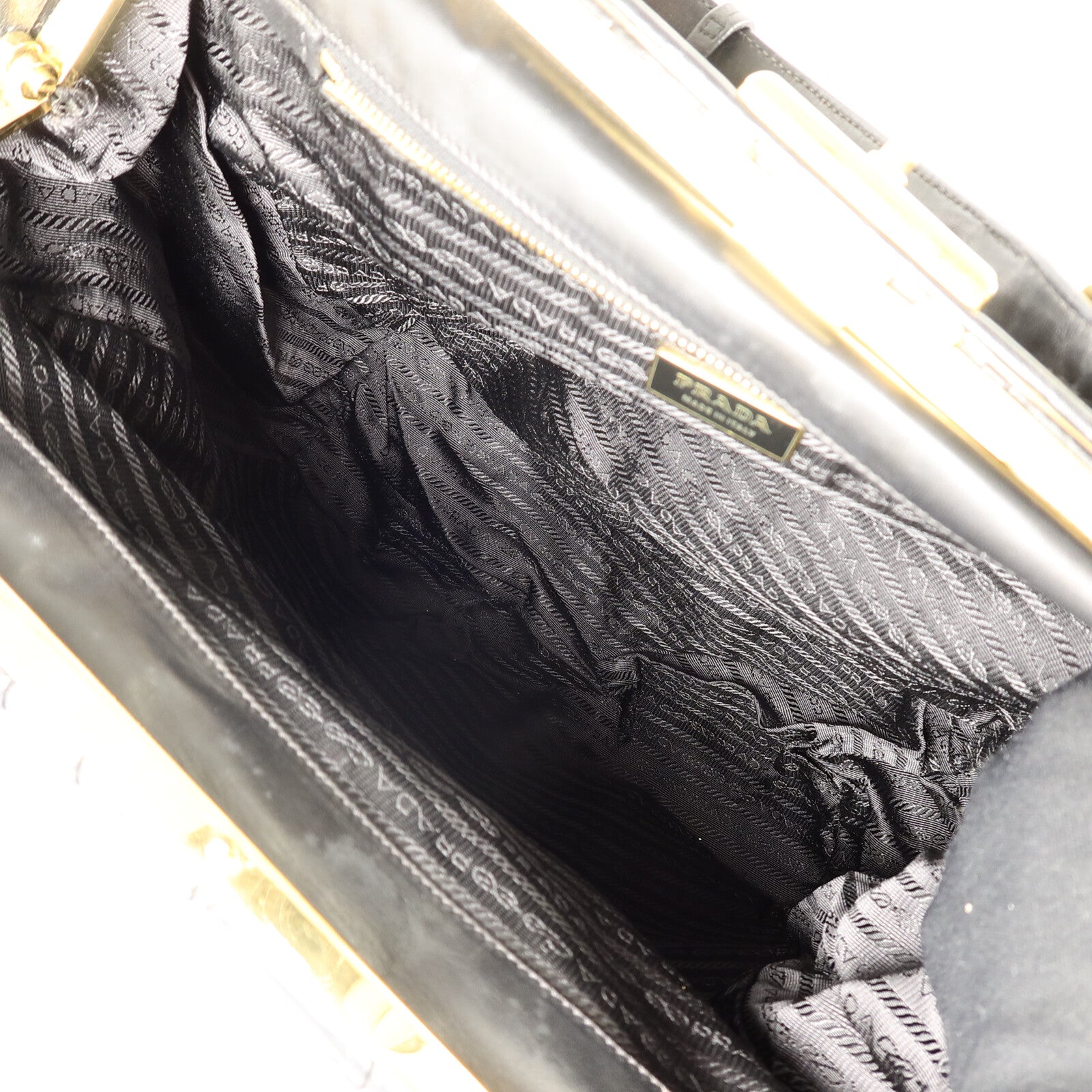 PRADA 羊皮皮革Gaufre Nappa Frame Bag手挽袋