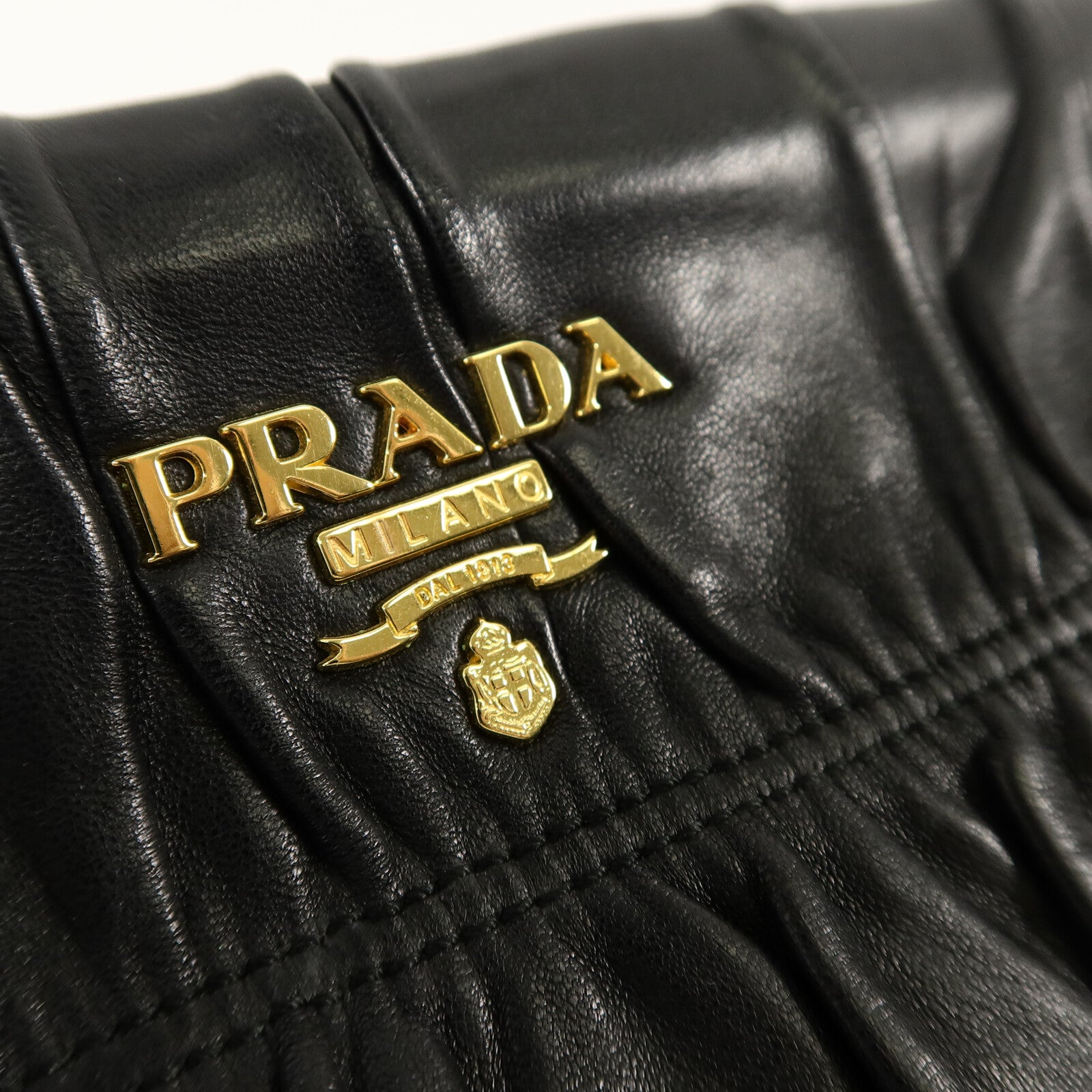 PRADA 羊皮皮革Gaufre Nappa Frame Bag手挽袋