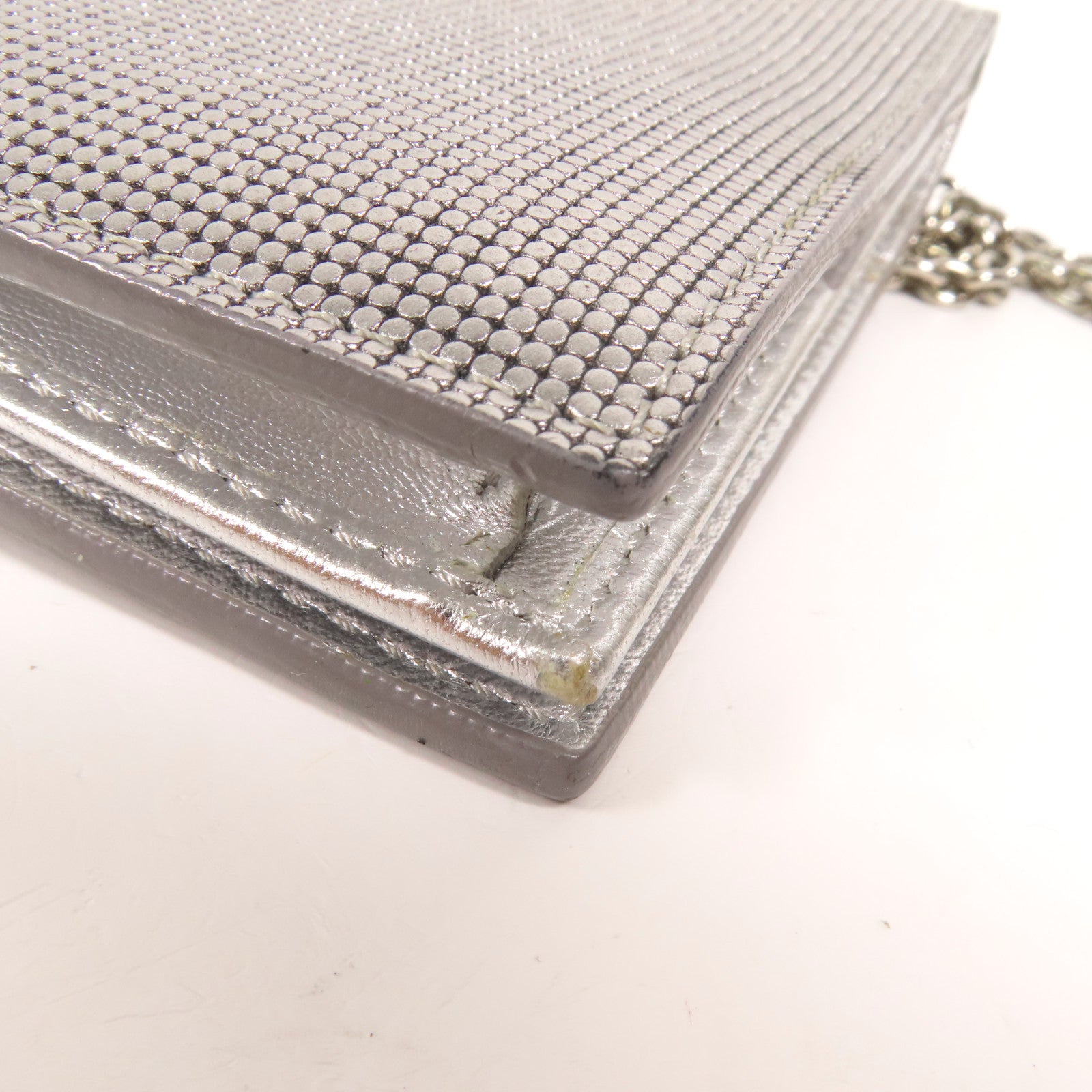 FENDI 皮革Wallet Chain Shoulder銀扣肩背袋