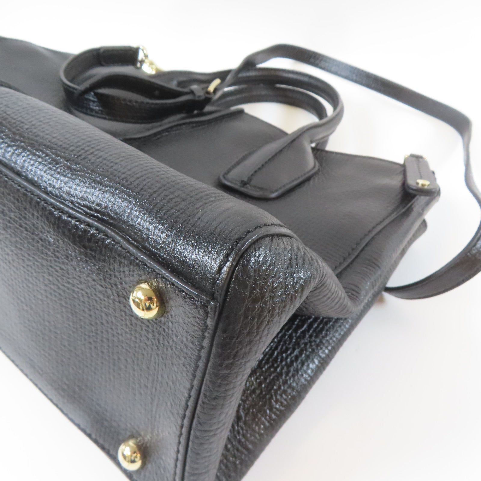 TOD’S 牛皮皮革2 Way Shoulder Bag金扣手挽肩背兩用袋黑色