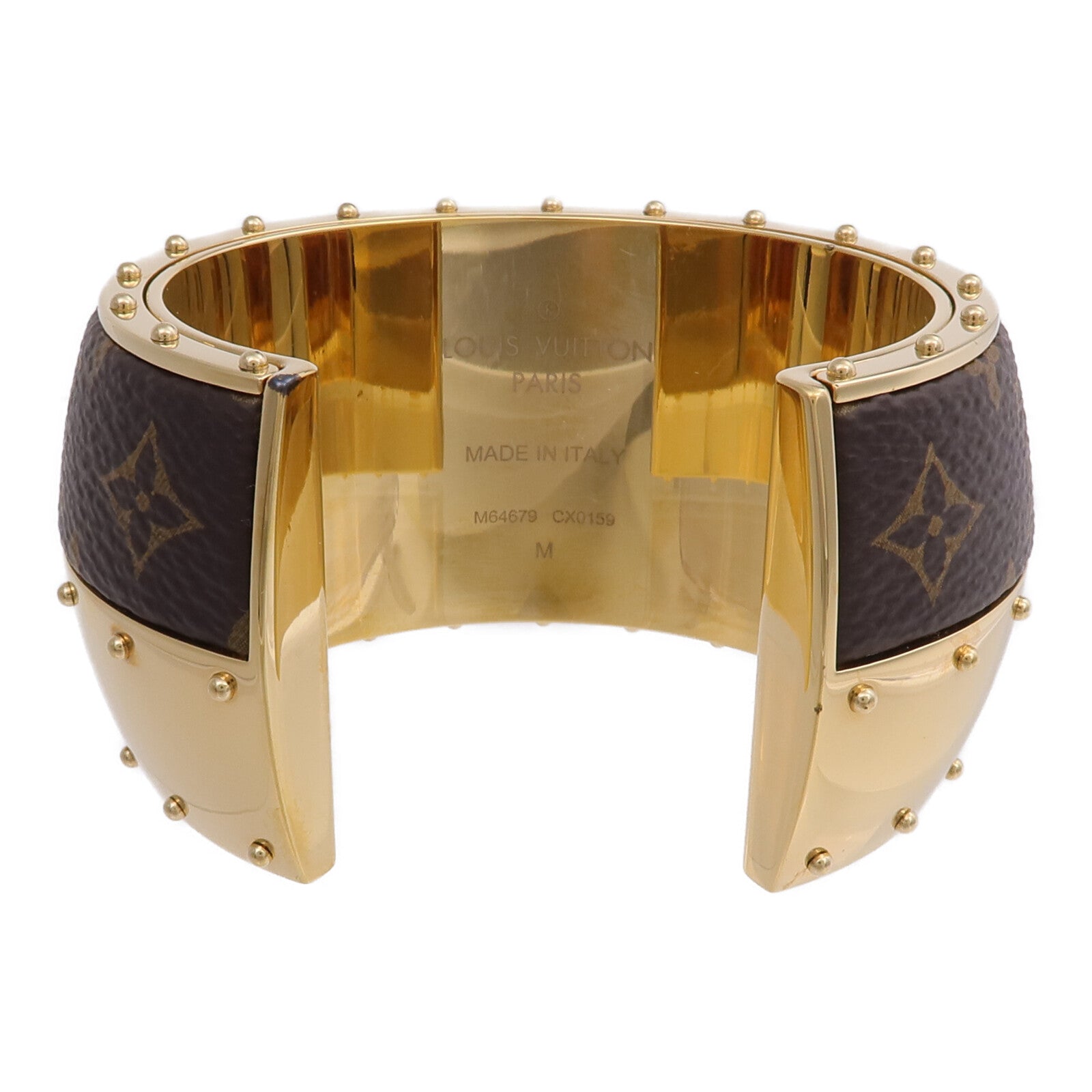 LOUIS VUITTON Monogram/金屬Wild LV Cuff M手鐲