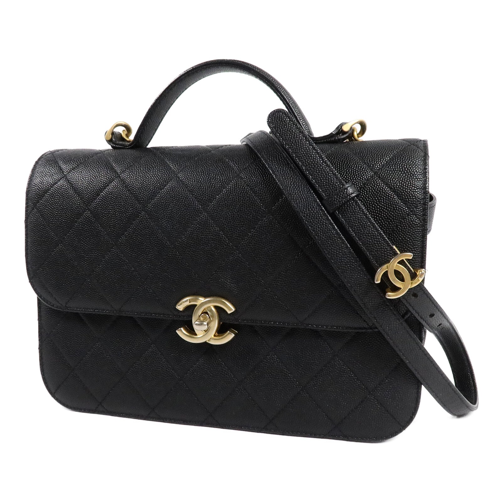 CHANEL 牛皮皮革Carry Bag手挽肩背兩用袋