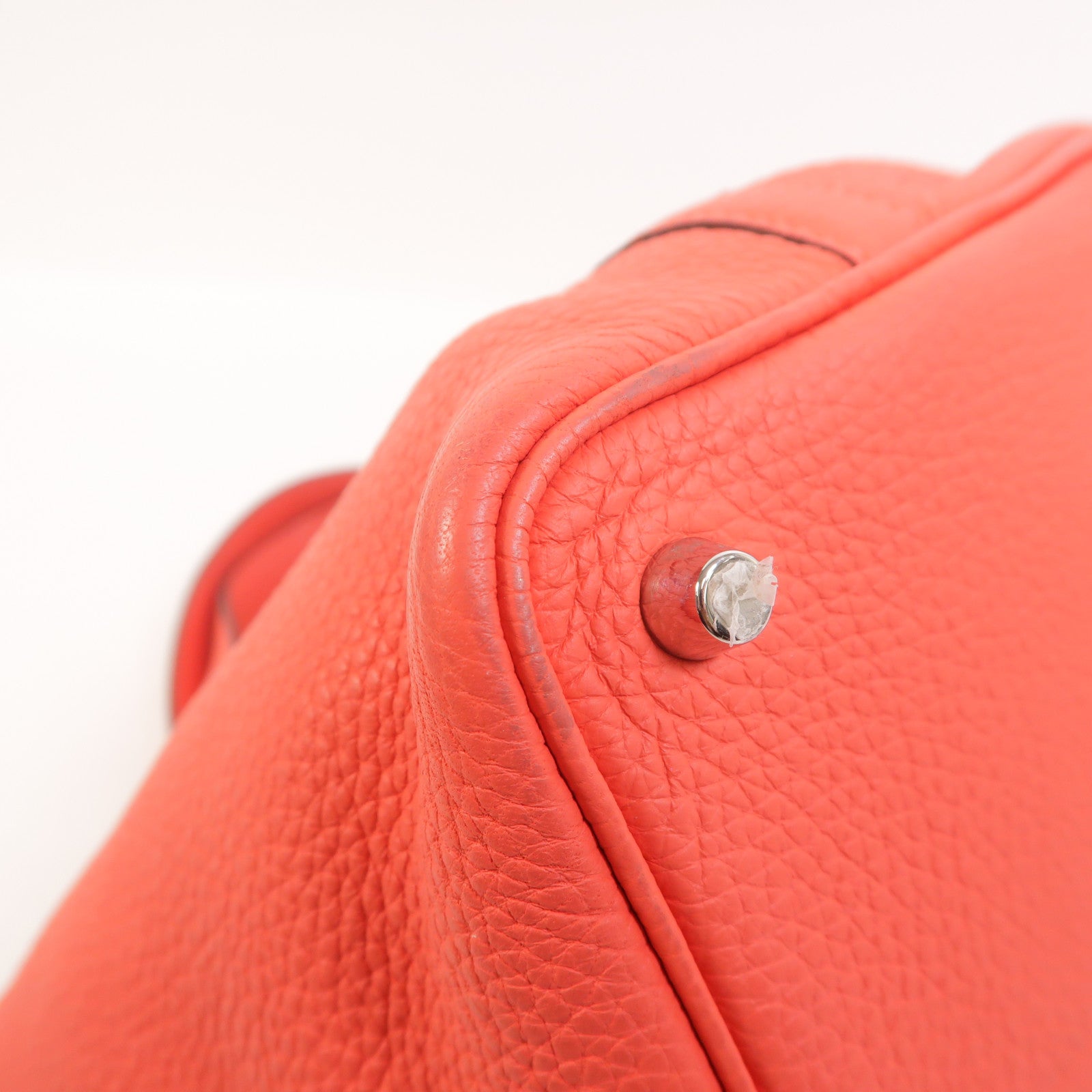 HERMES Clemence皮革Picotin PM手挽袋Rose Texas