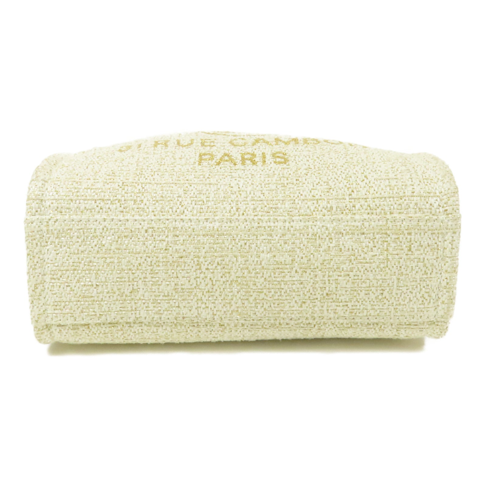 CHANEL Straw Deauville PM金扣肩背袋