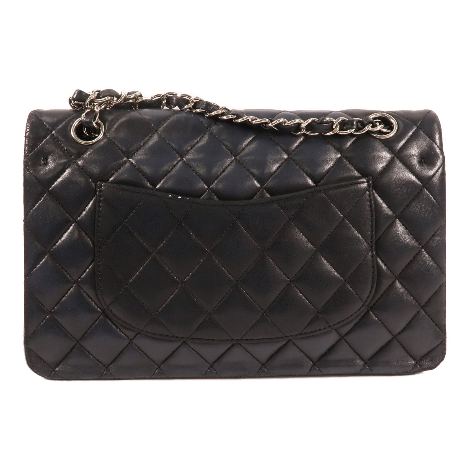 CHANEL 羊皮皮革Classic 25銀扣鏈帶肩背袋