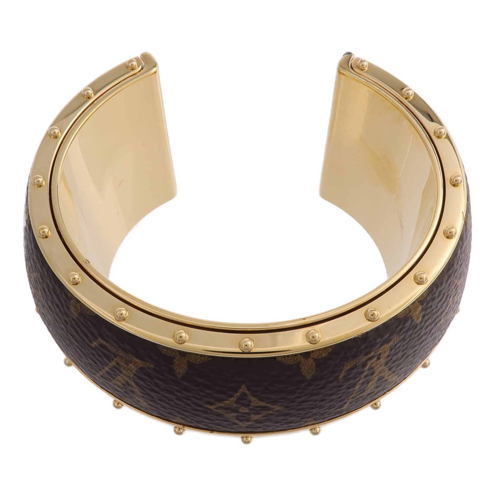 LOUIS VUITTON Monogram/金屬Wild LV Cuff M手鐲