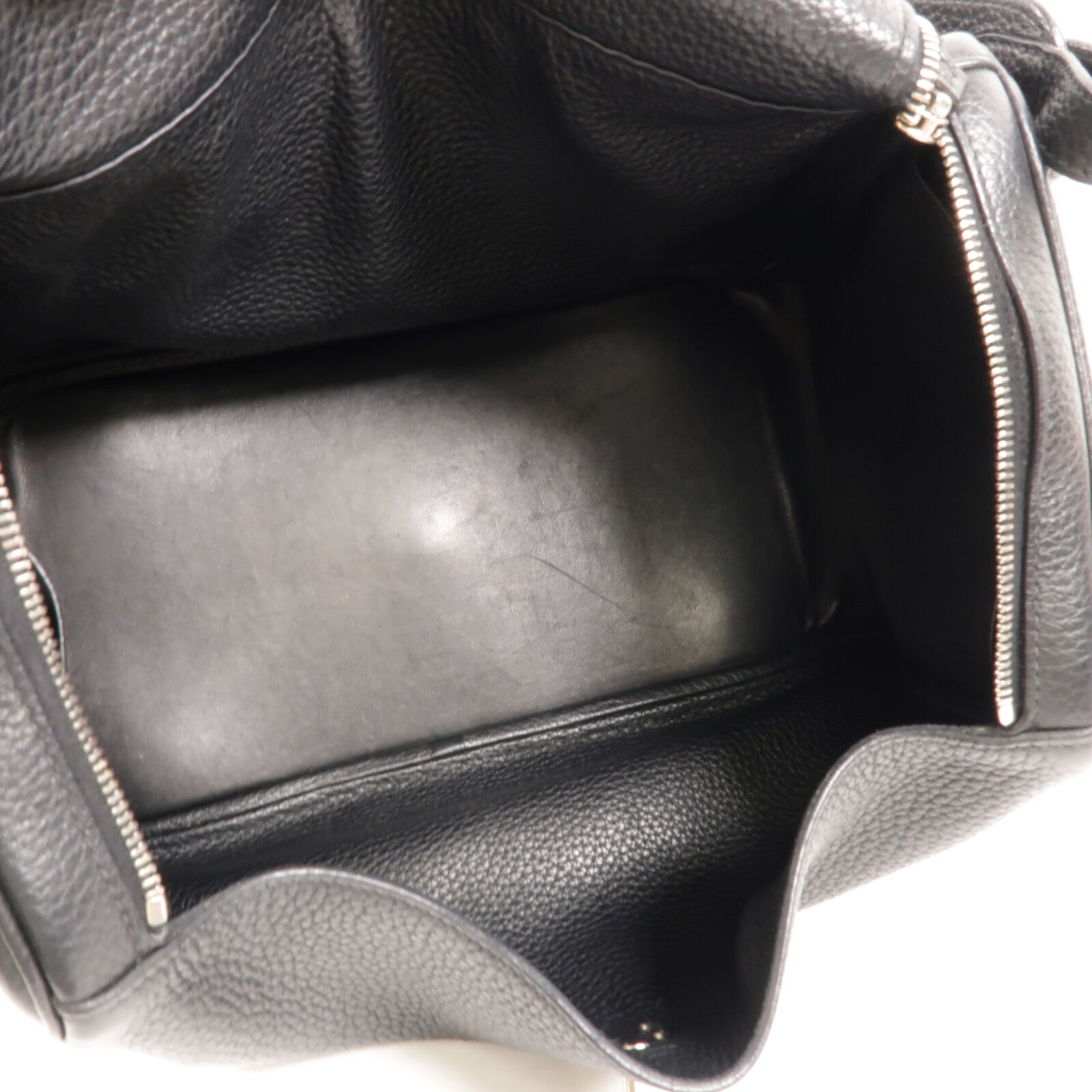 HERMES Clemence皮革Lindy 34銀扣手挽肩背兩用袋Noir