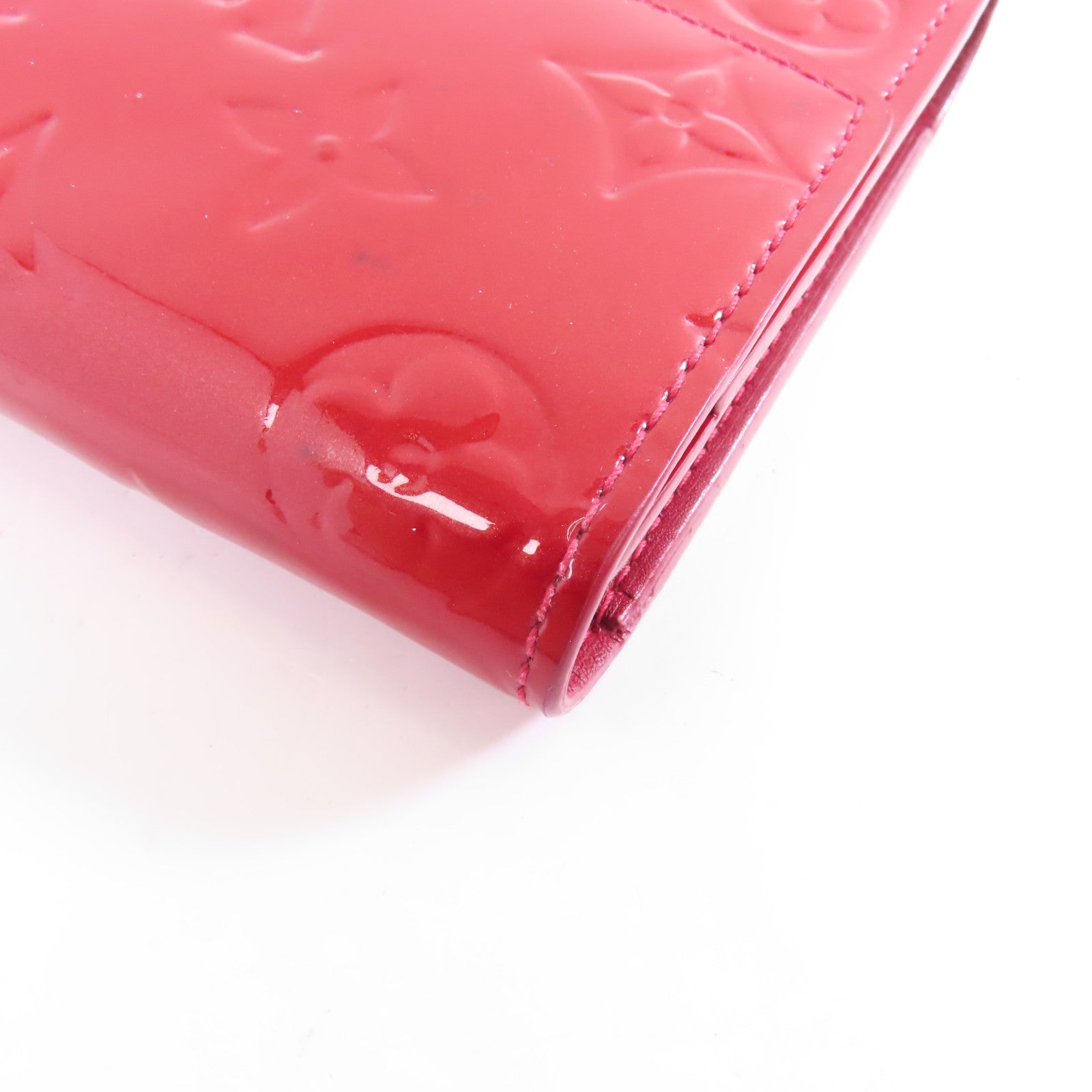 LOUIS VUITTON 【激減優惠】Vernis Portefeuille International金扣長錢包紅色