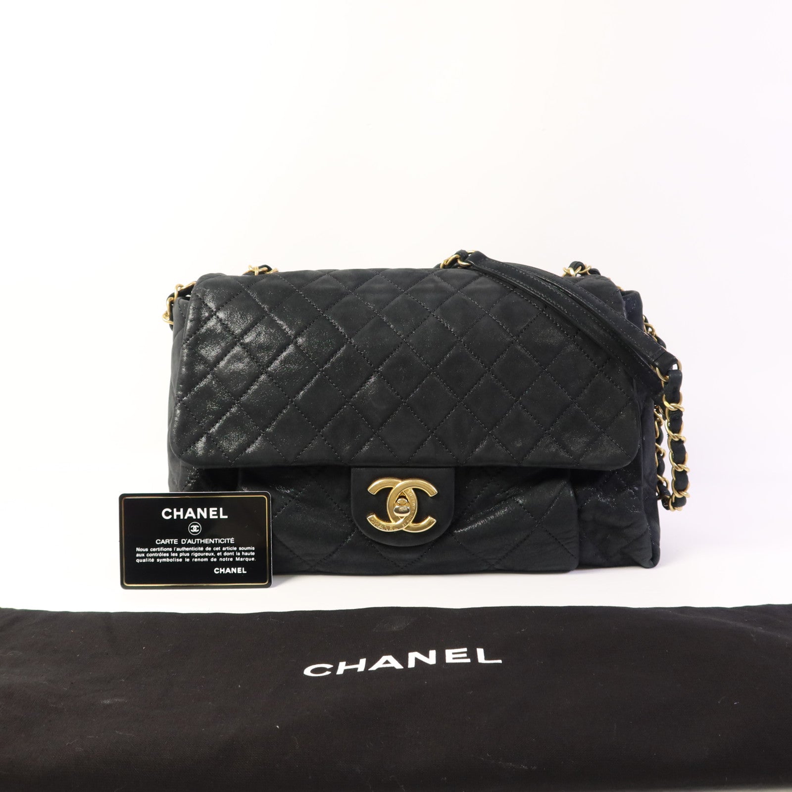 CHANEL 牛皮皮革Chain Shoulder Bag金扣鏈帶肩背袋