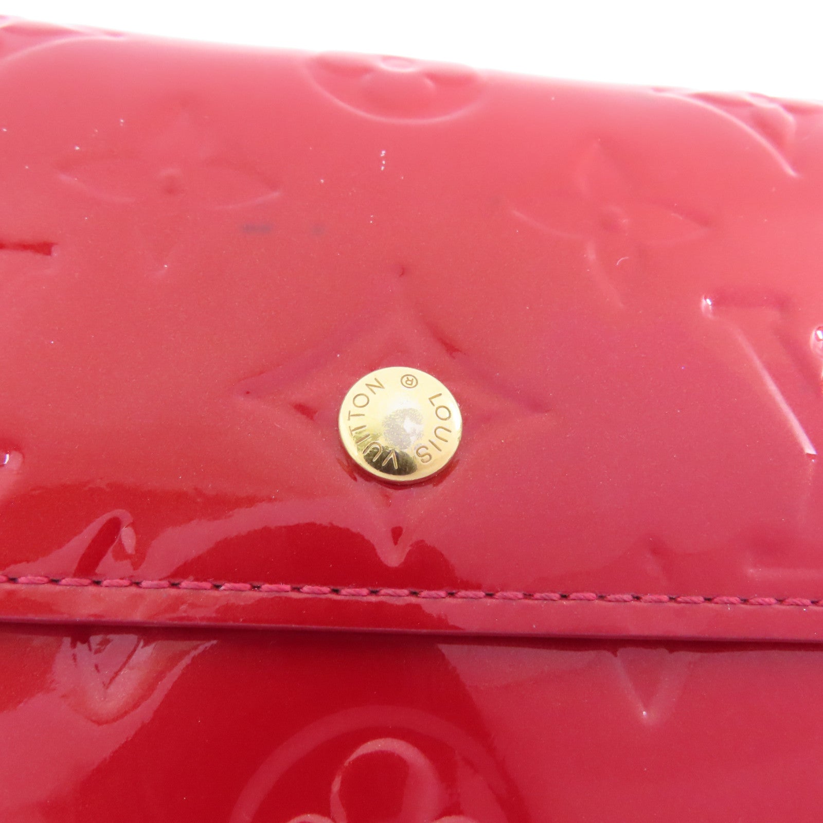 LOUIS VUITTON 【激減優惠】Vernis Portefeuille International金扣長錢包紅色