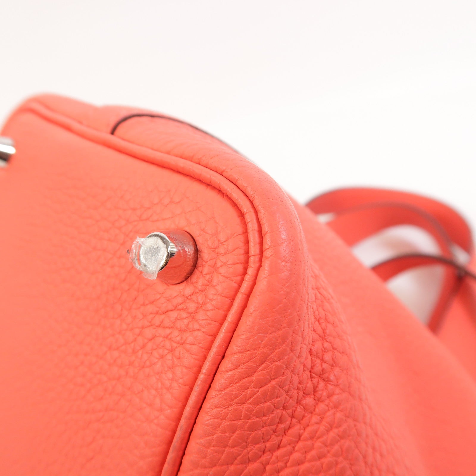 HERMES Clemence皮革Picotin PM手挽袋Rose Texas