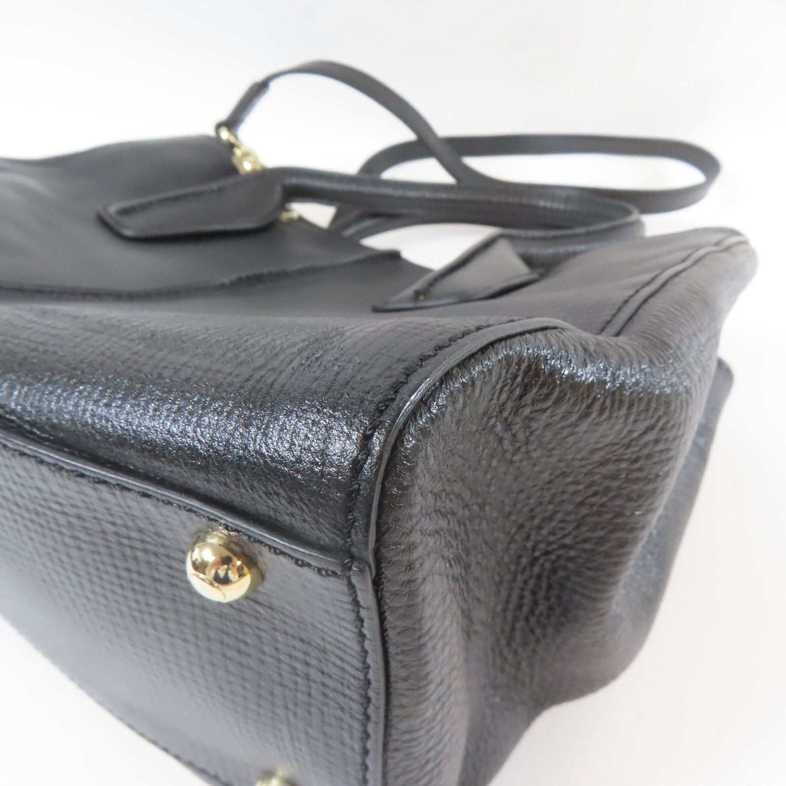 TOD’S 牛皮皮革2 Way Shoulder Bag金扣手挽肩背兩用袋黑色