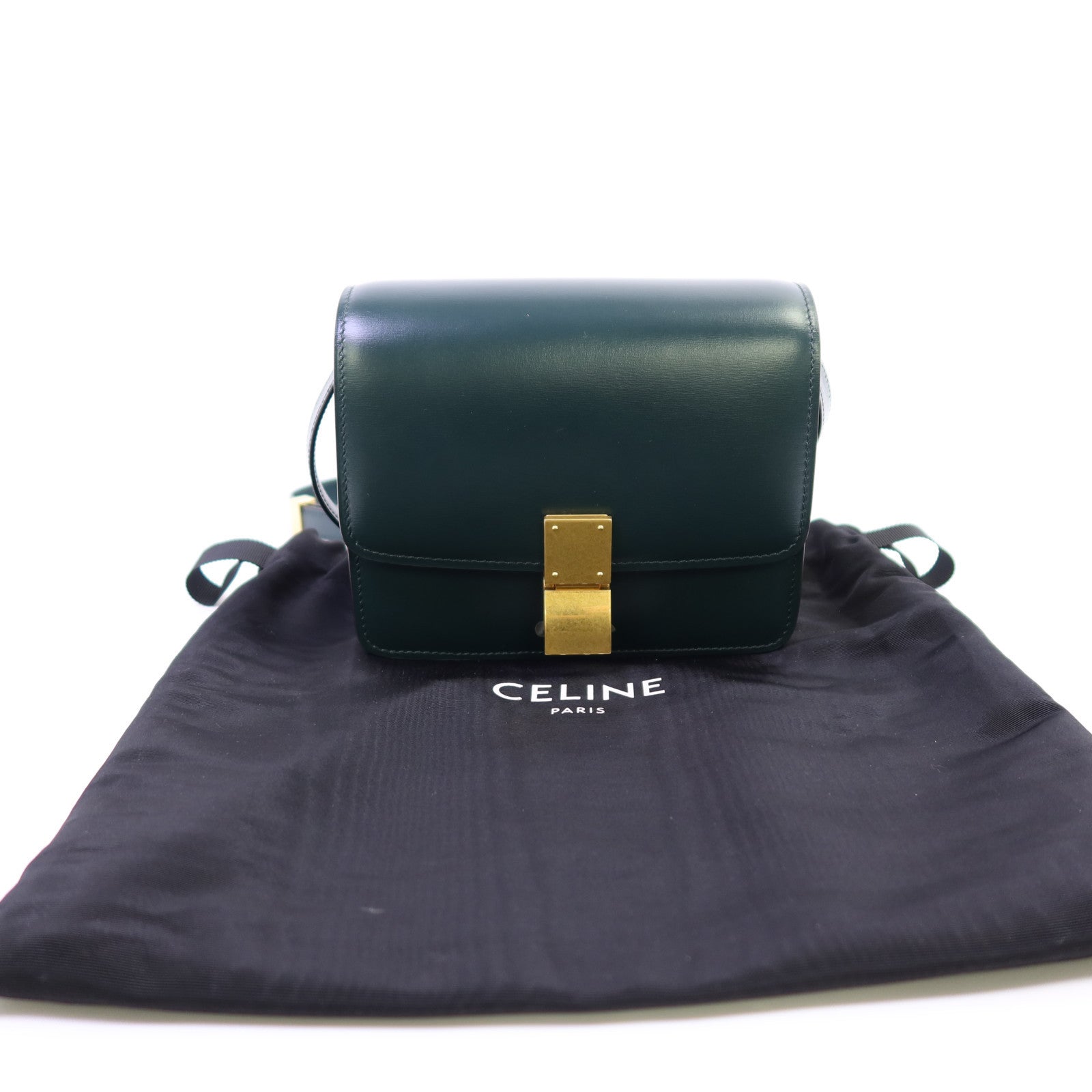 CELINE 【激減優惠】牛皮皮革Mini Classic Box金扣肩背袋