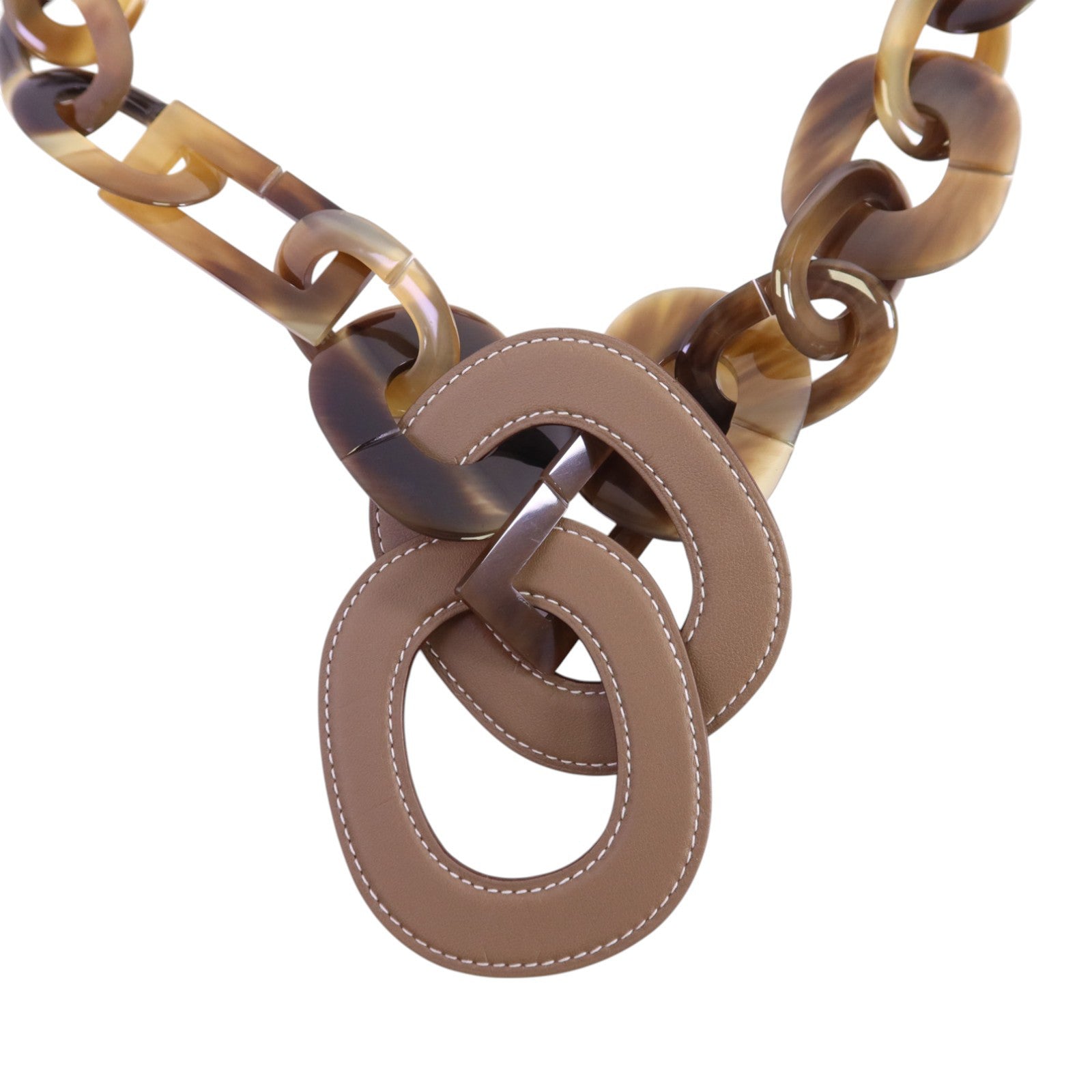 HERMES 【激減優惠】水牛角/牛皮皮革Horn Necklace項鏈