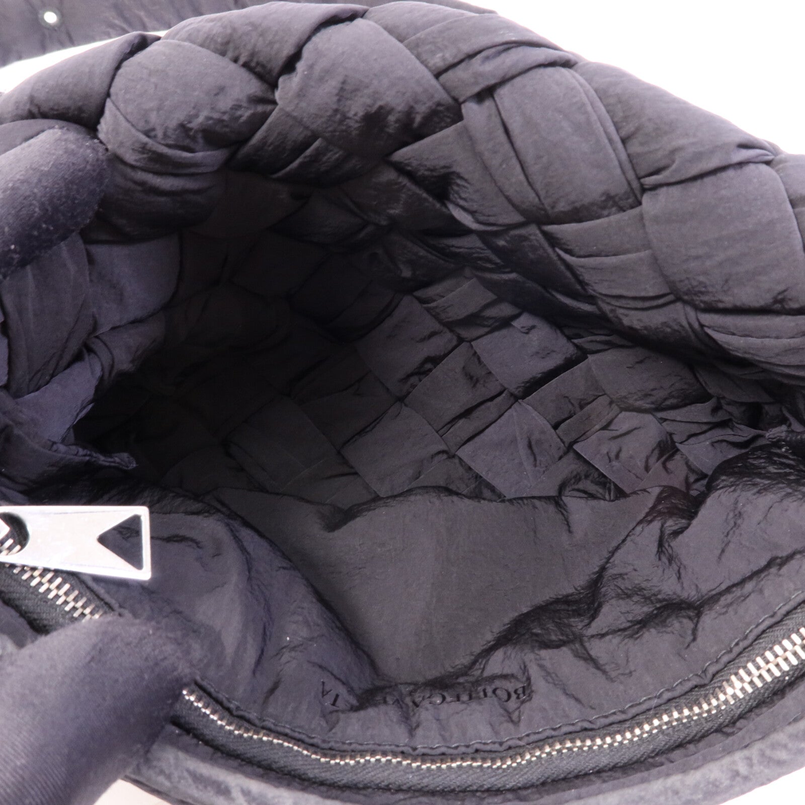 BOTTEGA VENETA 聚酯纖維Small Rumple Messenger銀扣肩背袋