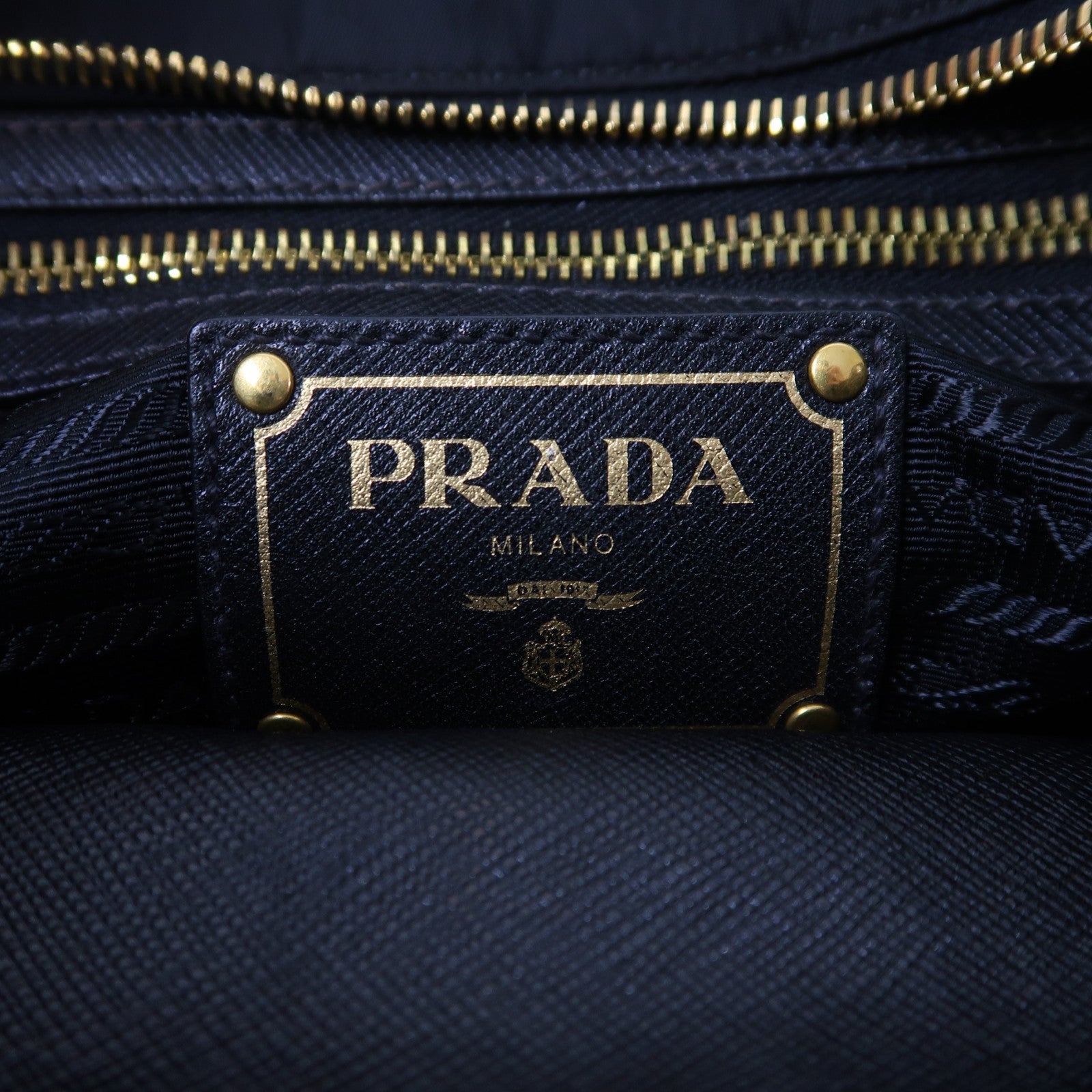 PRADA 尼龍2 Way Shoulder金扣手挽肩背兩用袋黑色