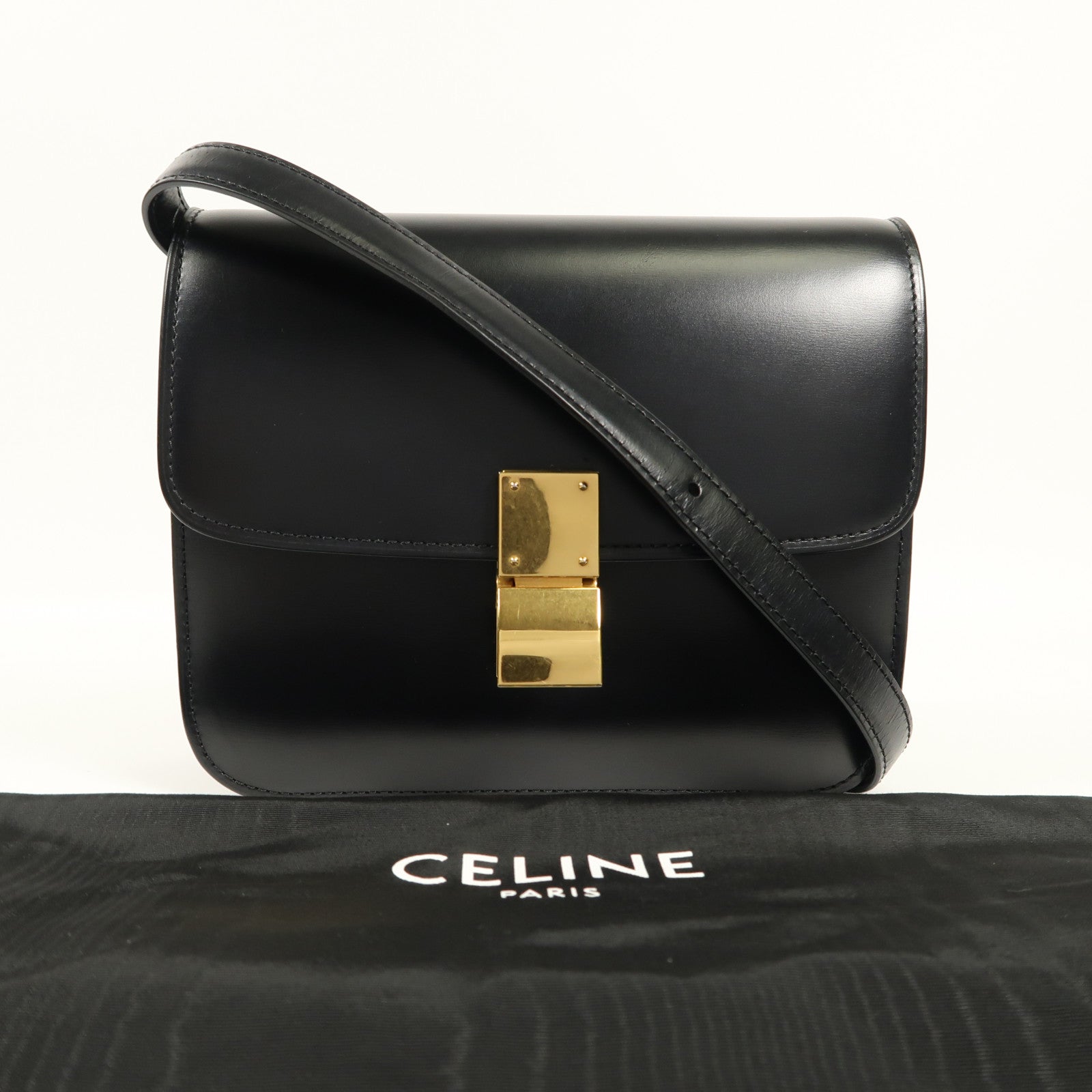 CELINE 牛皮皮革Celine Box Small金扣肩背袋