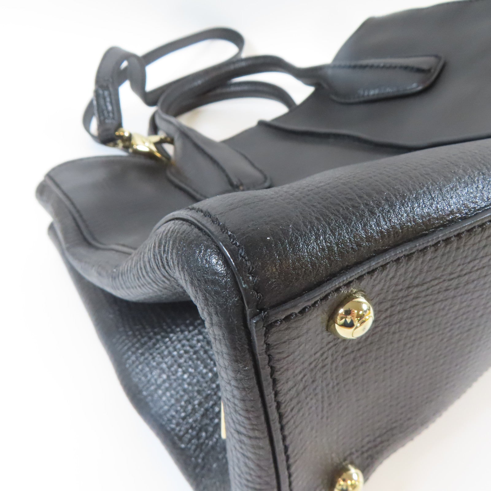 TOD’S 牛皮皮革2 Way Shoulder Bag金扣手挽肩背兩用袋黑色